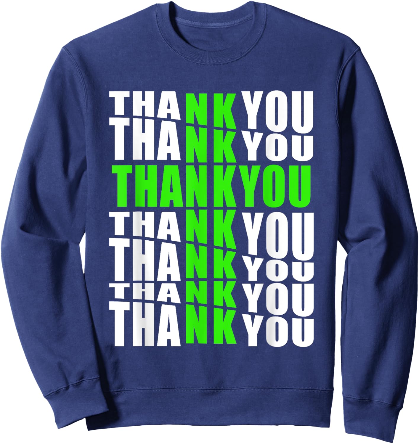 Thank You Written To Form Cross Jesus Gratitude Blessings Sweatshirt - Sweatshirt | Navy