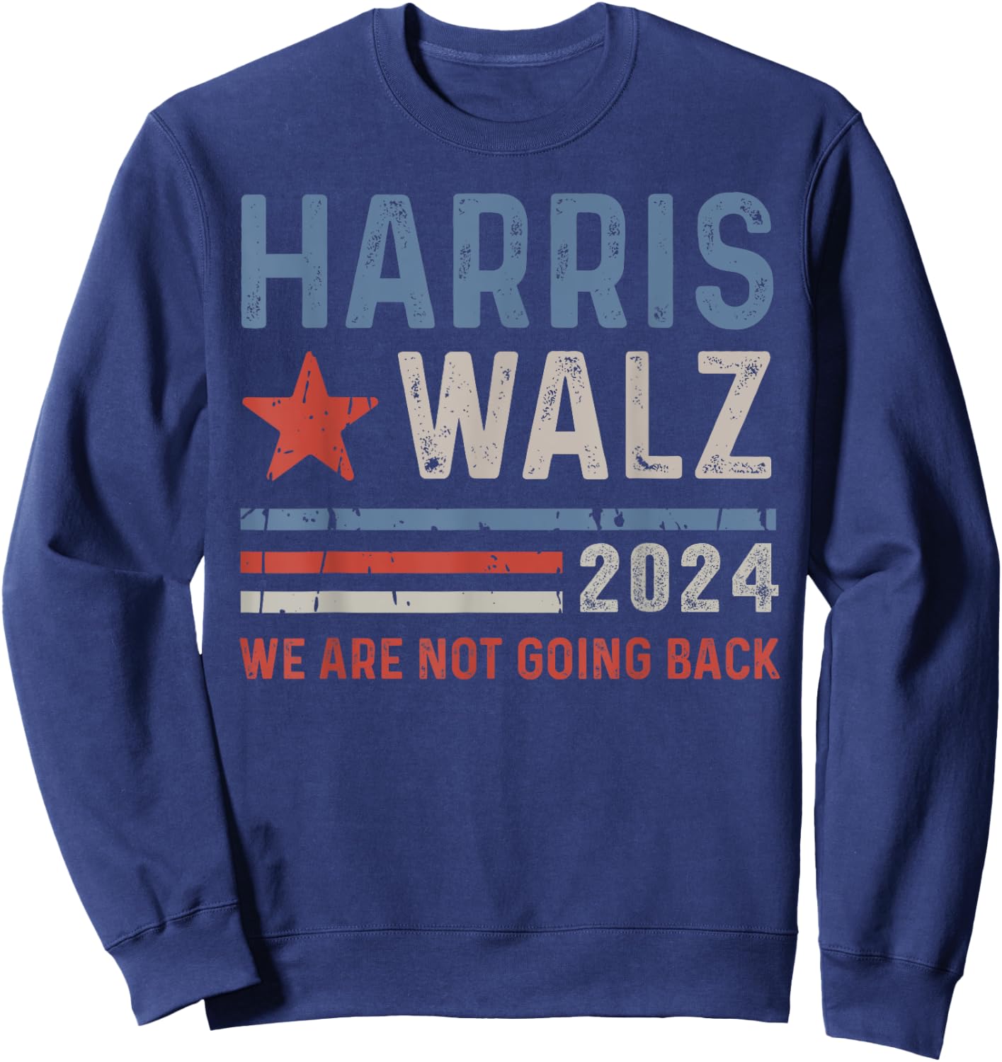 We're Not Going Back 2024 Election Vintage Sweatshirt - Sweatshirt | Navy