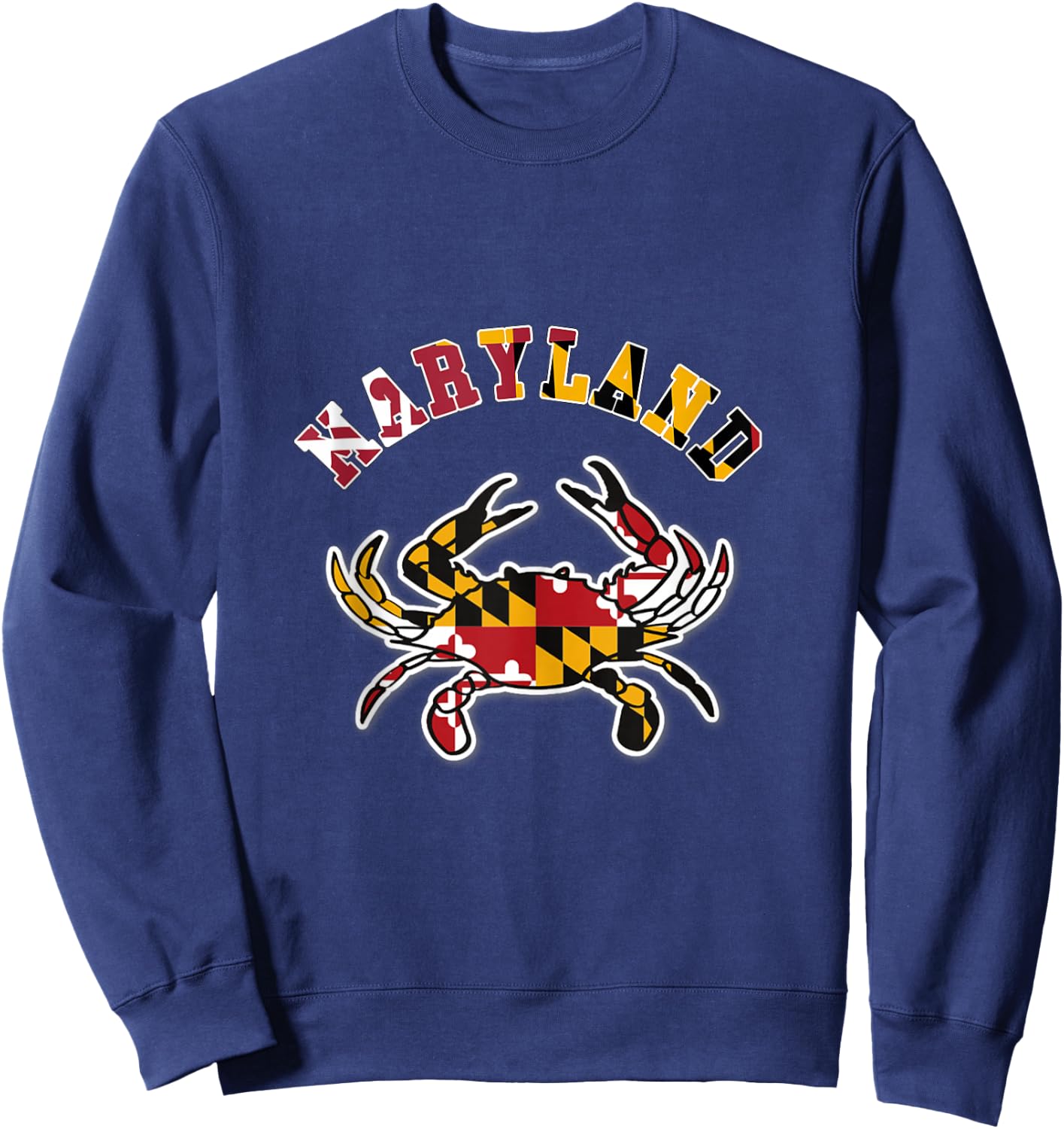 vintage maryland, Maryland State Flag Classy Blue Crab Sweatshirt - Sweatshirt | Navy