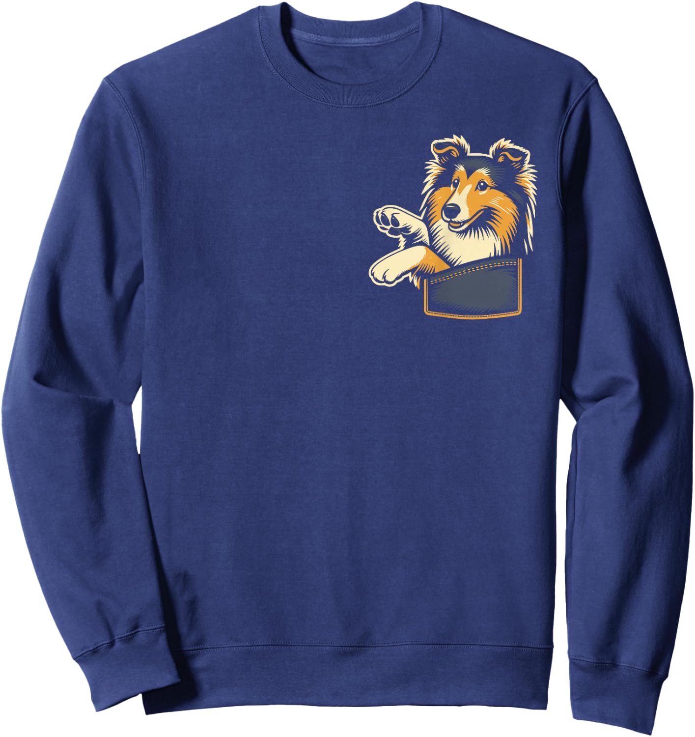 Cute Shetland Shepherd The Sheltie Graphic Design Sweatshirt - Sweatshirt | Navy