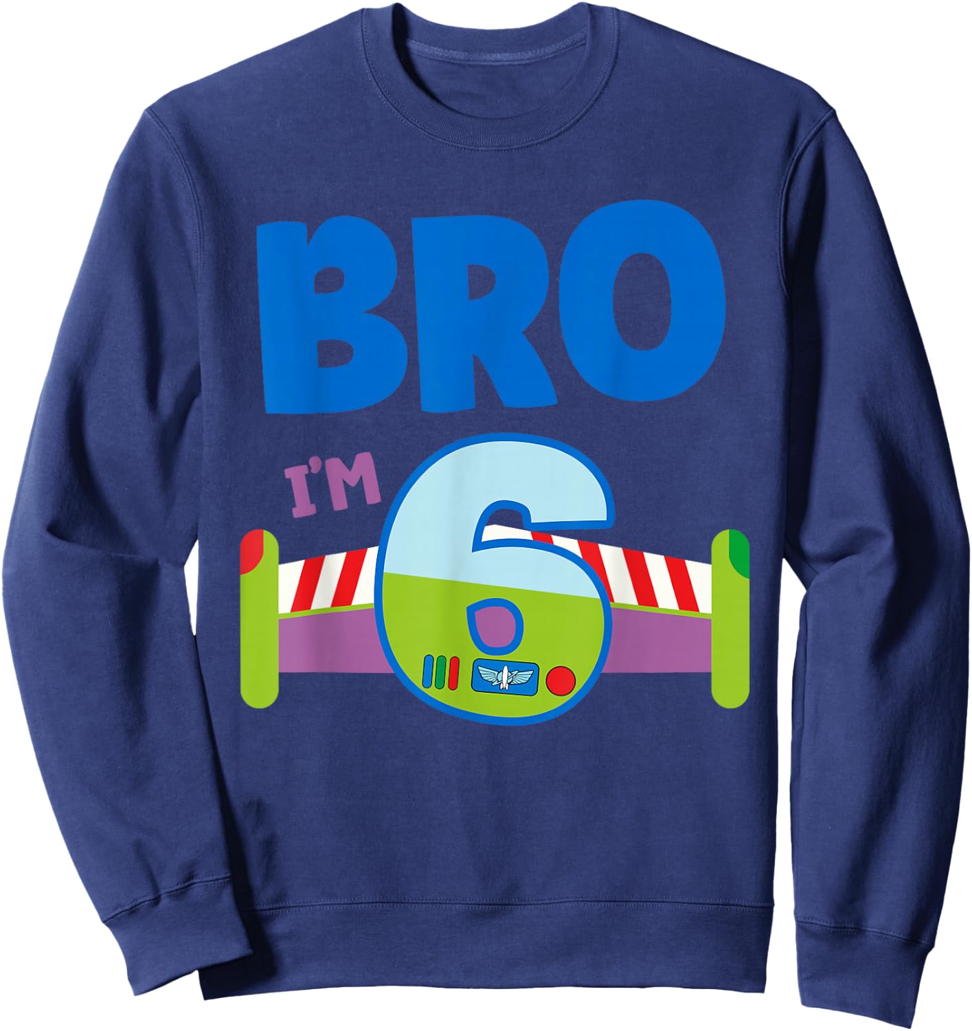 6th Birthday Boy Toy Lover Bro I'm 6 Year Old Story Party Sweatshirt - Sweatshirt | Navy