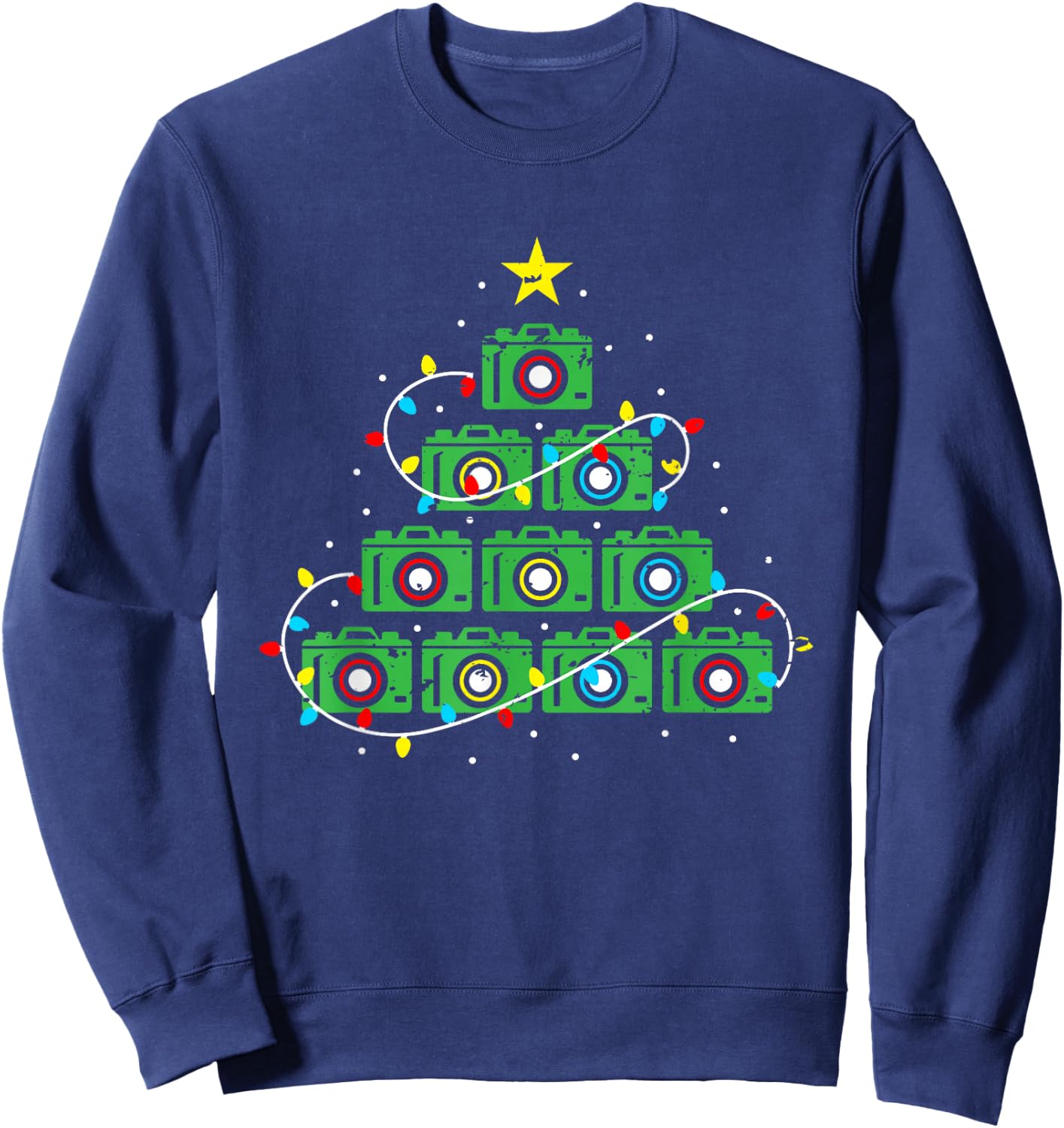 Ugly Christmas Tree Camera Photographer Sweatshirt - Sweatshirt | Navy