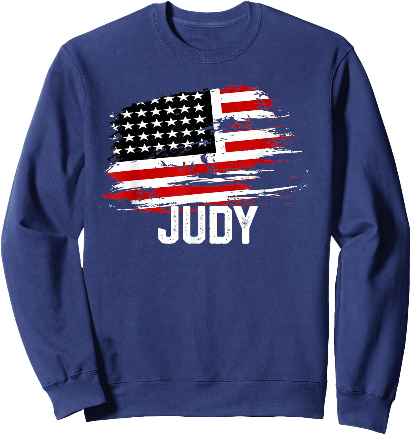 JUDY USA Flag Personalized 4th of July JUDY Sweatshirt - Sweatshirt | Navy