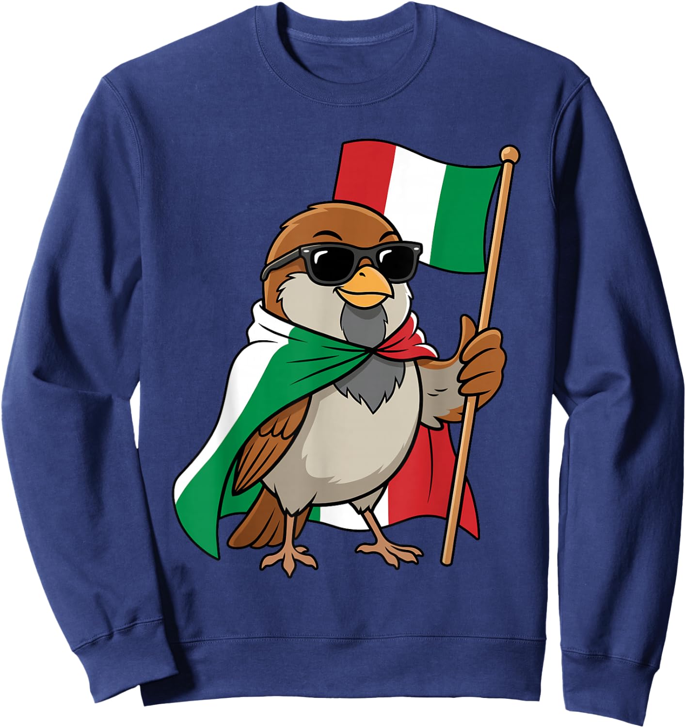 Drapeau Italien Moineau drôle Italie Sweatshirt - Sweatshirt | Navy