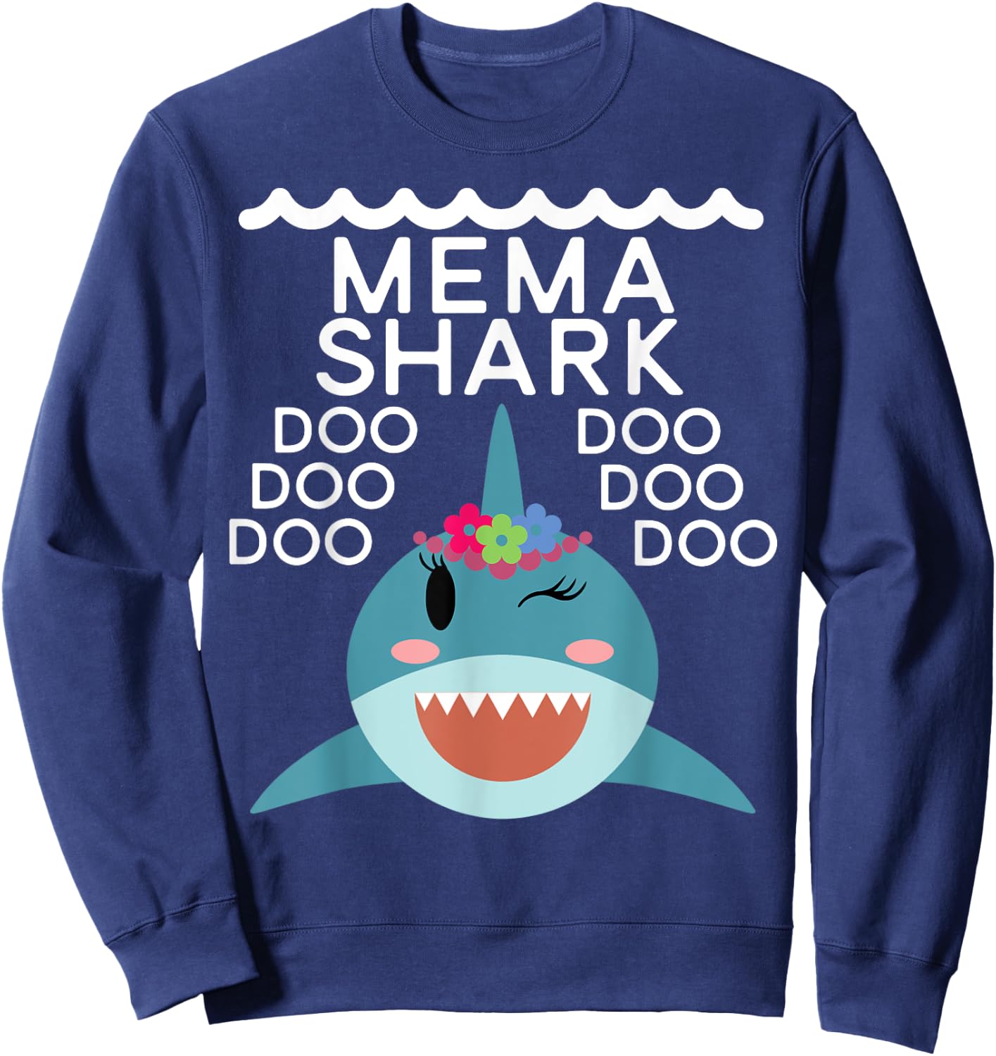 Mema Shark shirt Matching Family Shirts Shark Family Sweatshirt - Sweatshirt | Navy