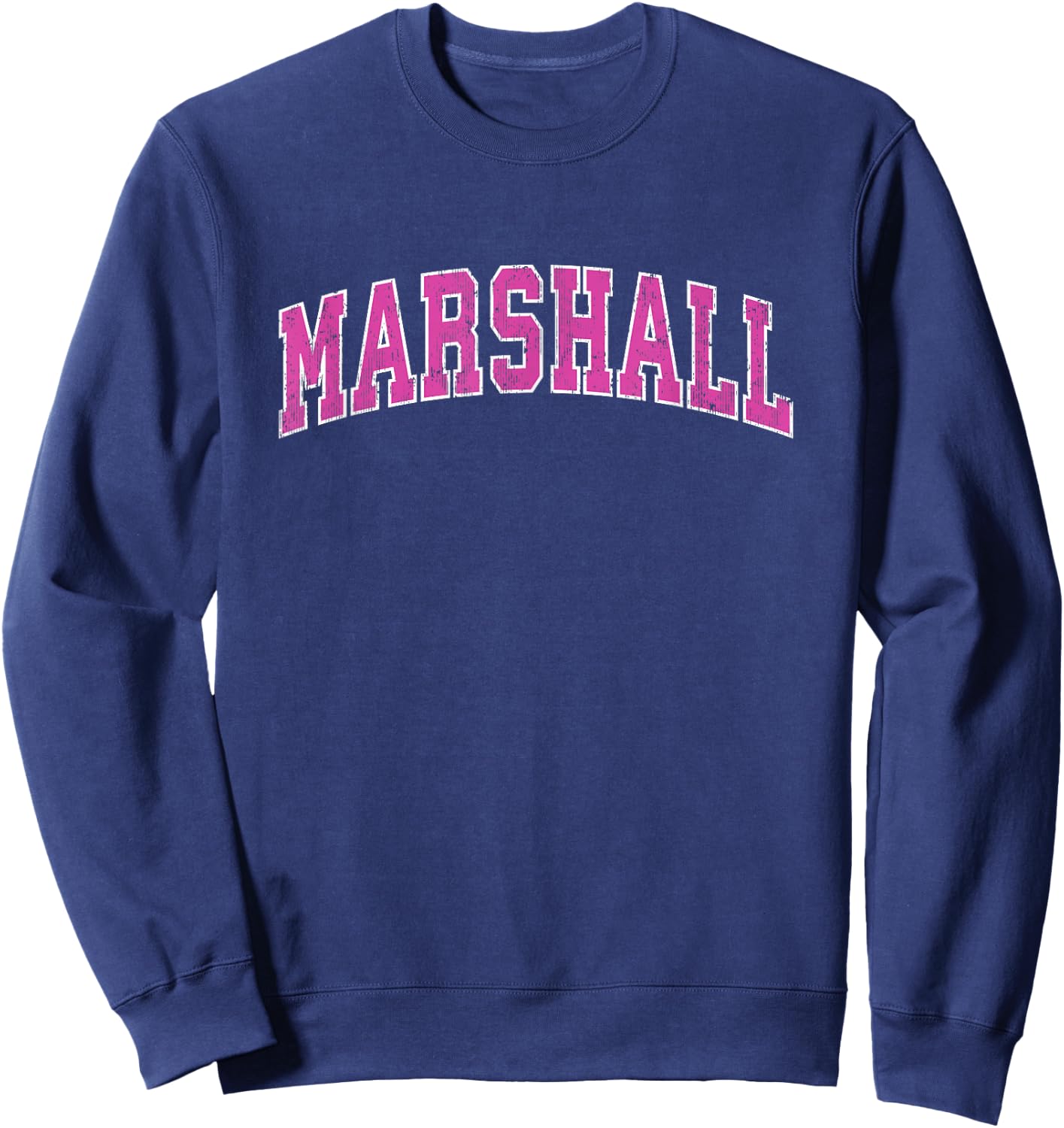 Marshall Minnesota MN Vintage Sports Design Pink Design Sweatshirt - Sweatshirt | Navy