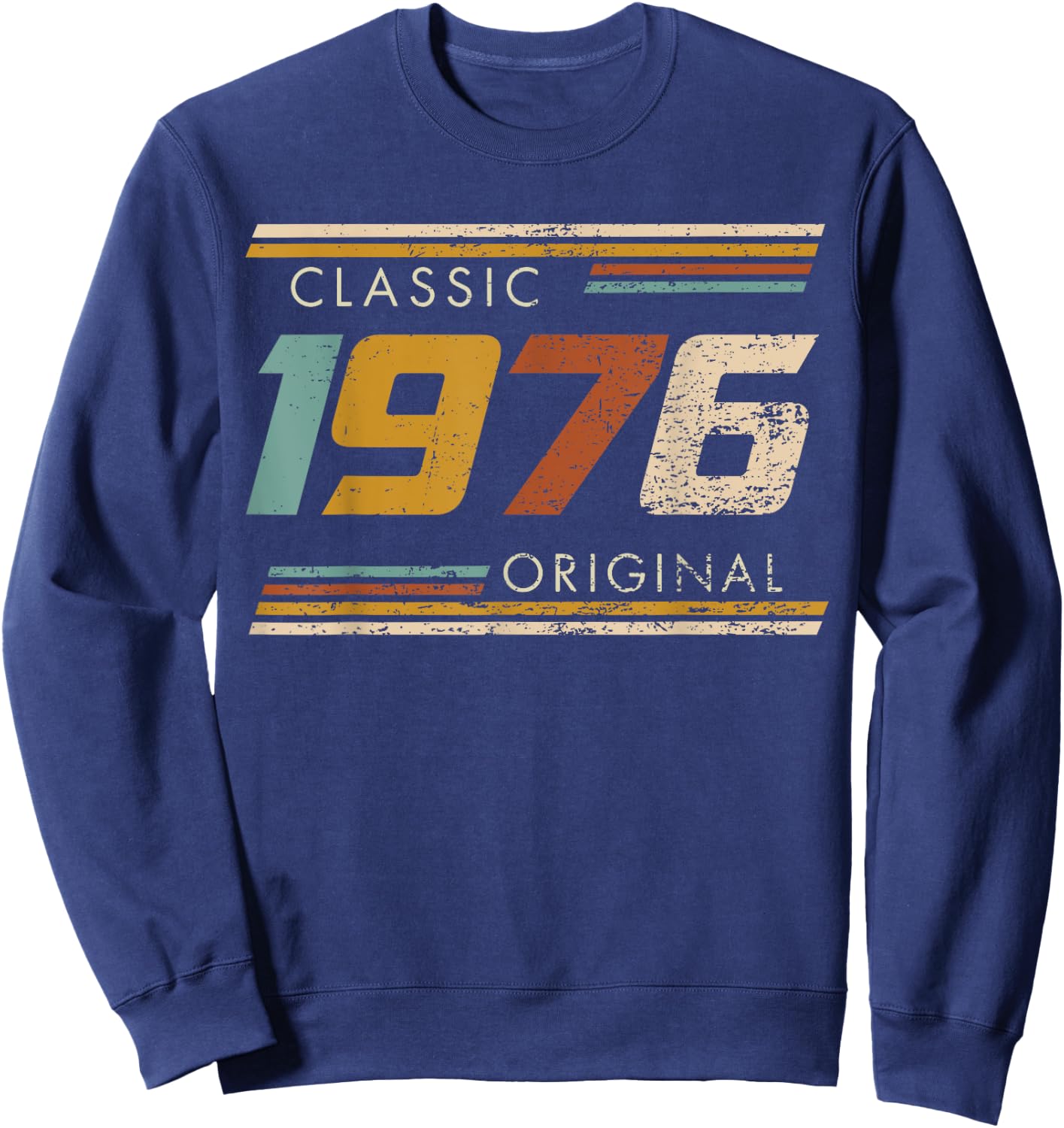 Classic 1976 Original Vintage Anniversary Est Edition 1976 , Black Sweatshirt - Sweatshirt | Navy