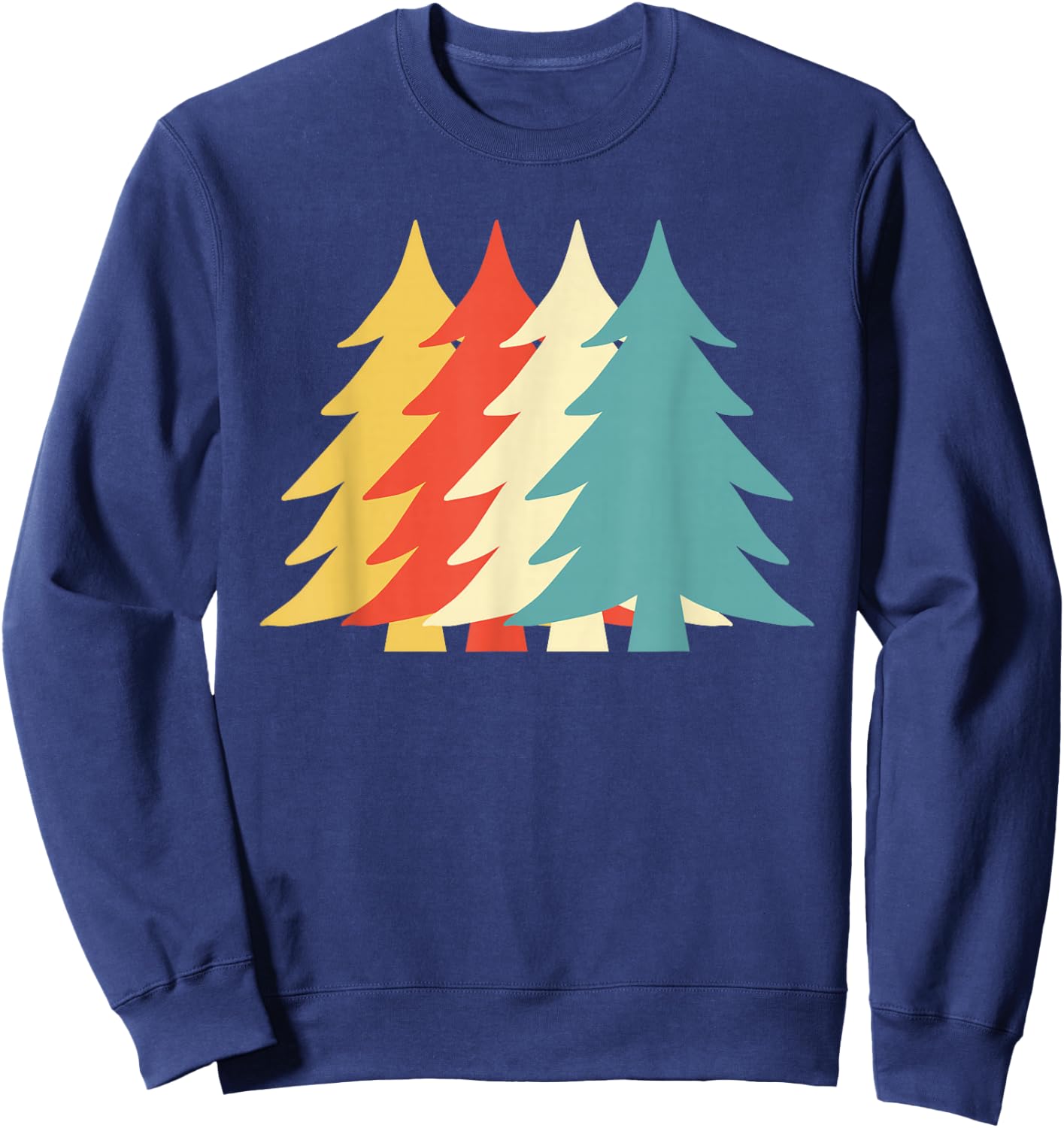 Vintage Christmas Tree Classic Retro Holiday Vibes Pinetree Sweatshirt - Sweatshirt | Navy