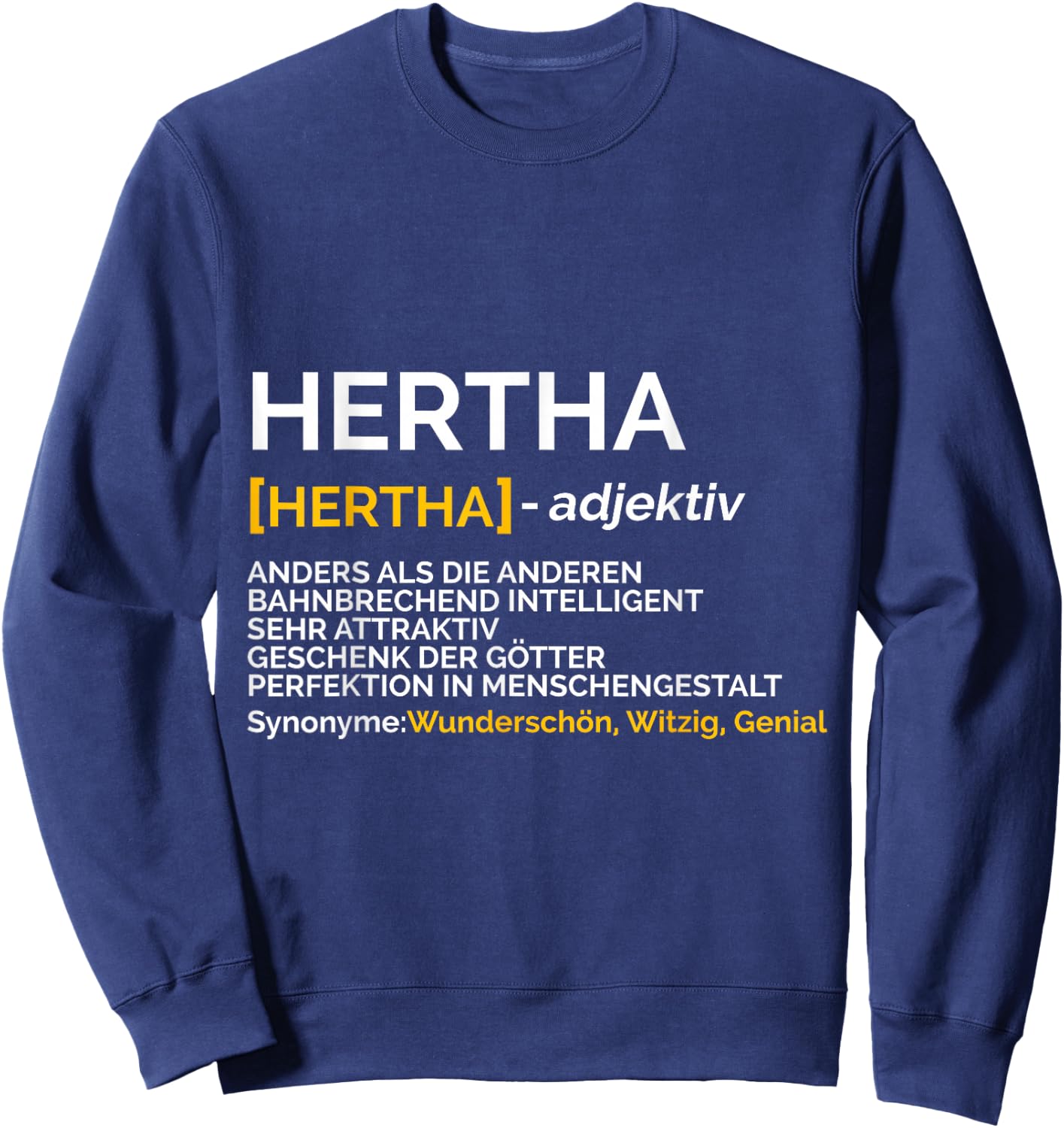 Hertha Anders Als Die Anderen Bahnbrechend Intelligent , black Sweatshirt - Sweatshirt | Navy