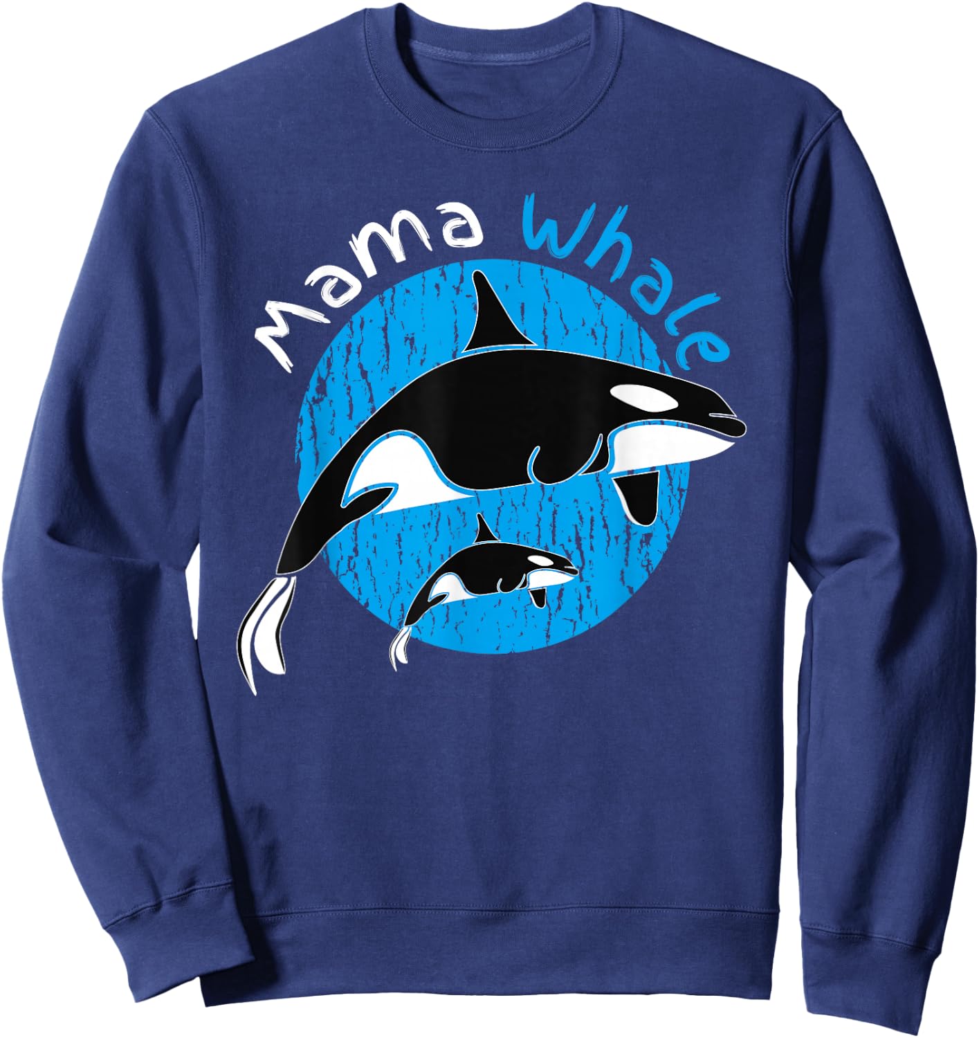 Mama Whale Mom Mother's Day Pregnancy Whale Child Sweatshirt - Sweatshirt | Navy