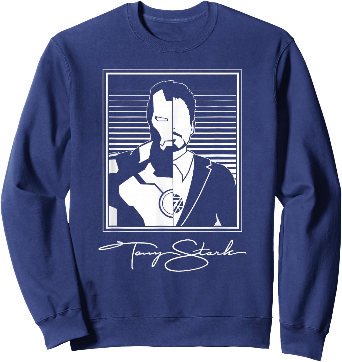Marvel Iron Man Tony Stark Split Image Sweatshirt - Sweatshirt | Navy