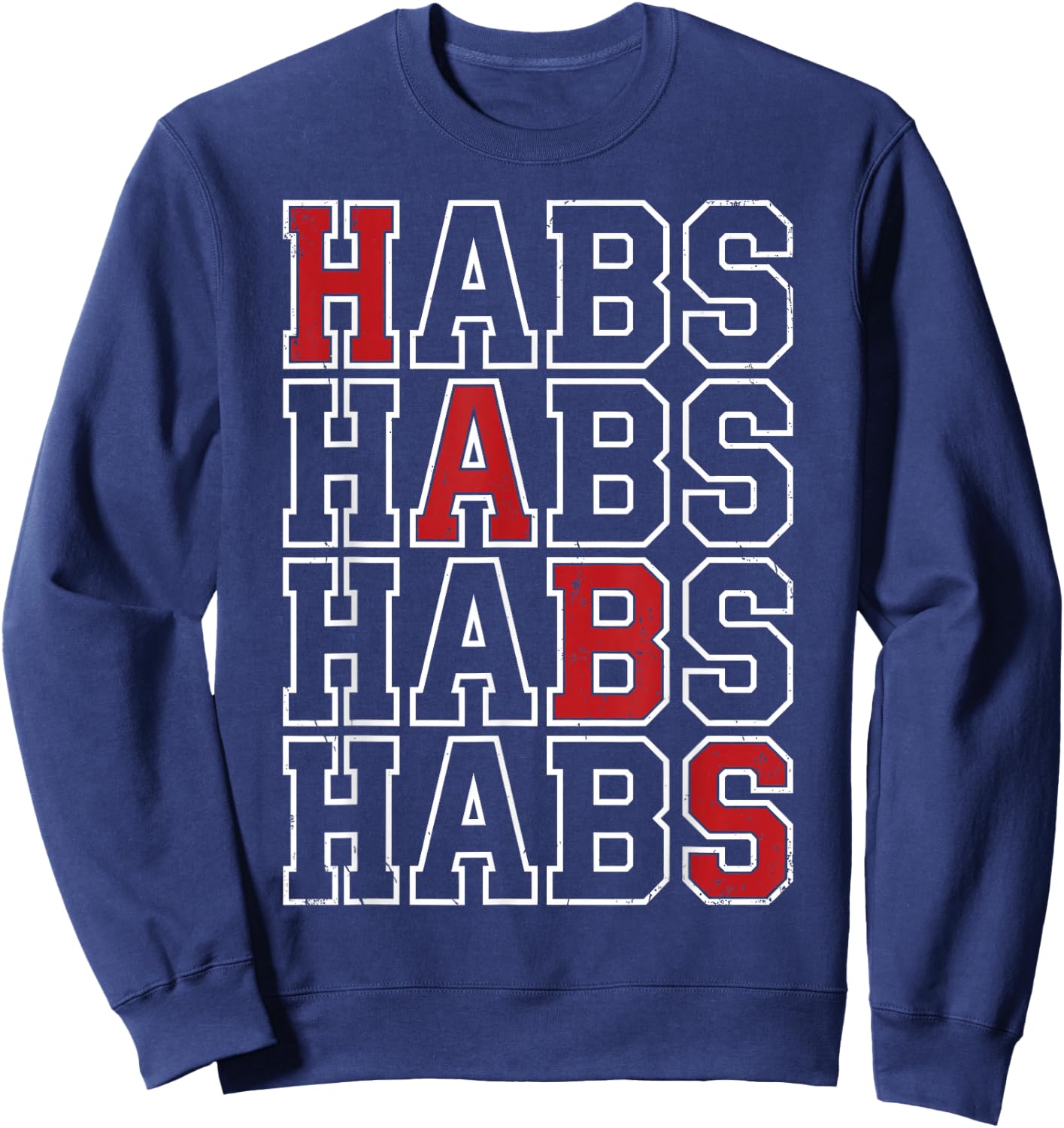 Habs Vintage Design Men Women Kids Sweatshirt - Sweatshirt | Navy