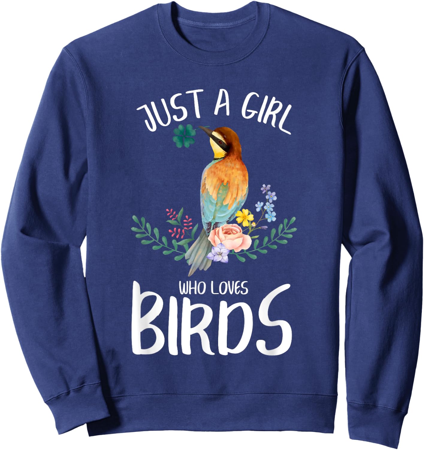 A Girl Who Loves Birds Birding Birdwatching Women Sweatshirt - Sweatshirt | Navy