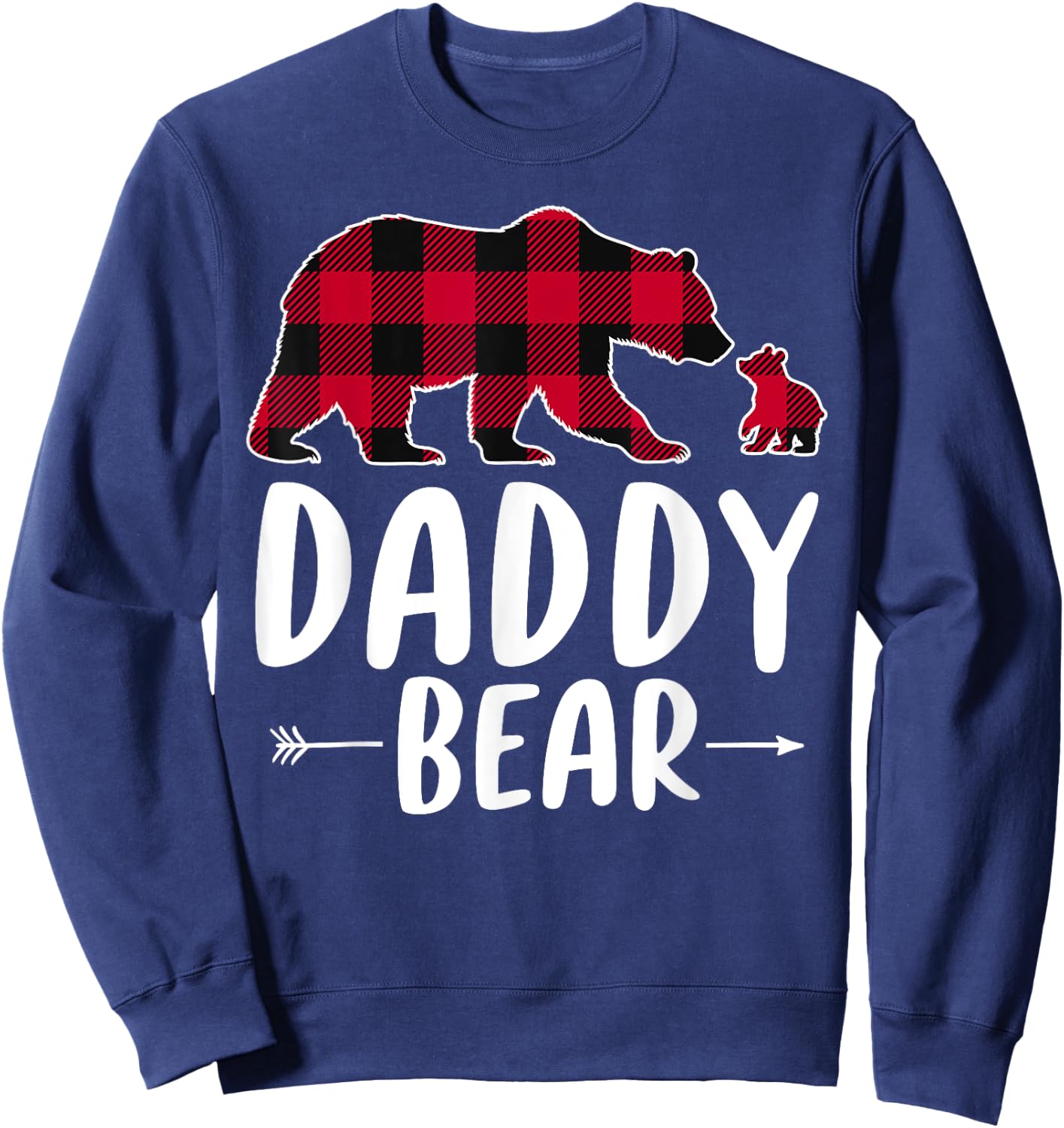 Daddy Bear Christmas Pajama Red Buffalo Plaid Sweatshirt - Sweatshirt | Navy