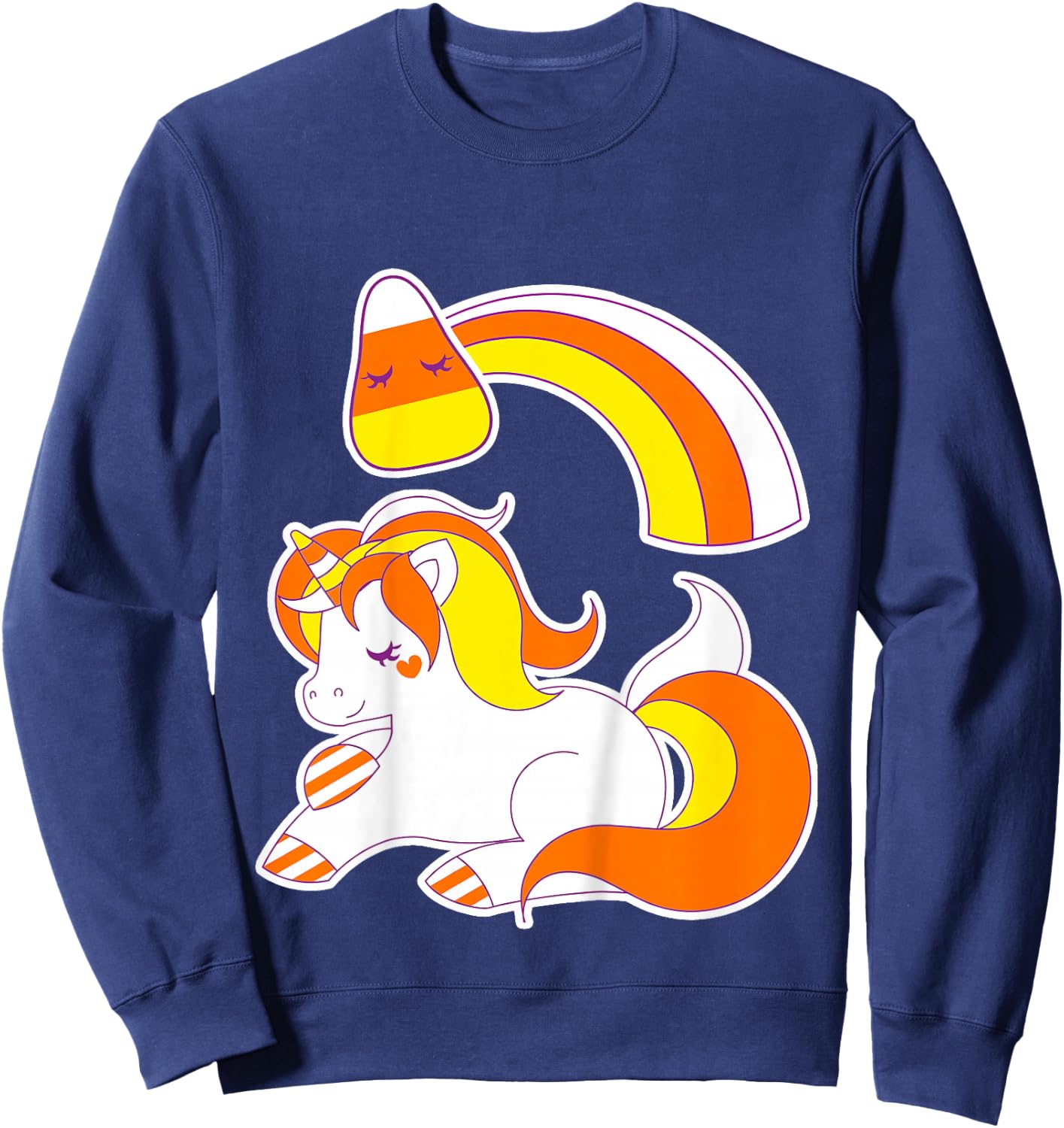 Toddler Halloween Unicorn Candy Corn for Girls Fall Sweatshirt - Sweatshirt | Navy