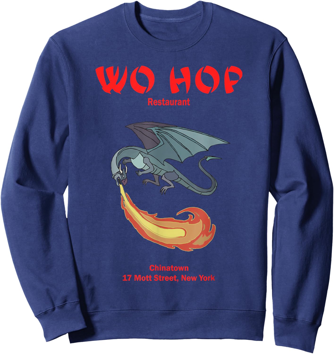 Dragon Fire Wo hop Restaurant Chinatown Sweatshirt - Sweatshirt | Navy