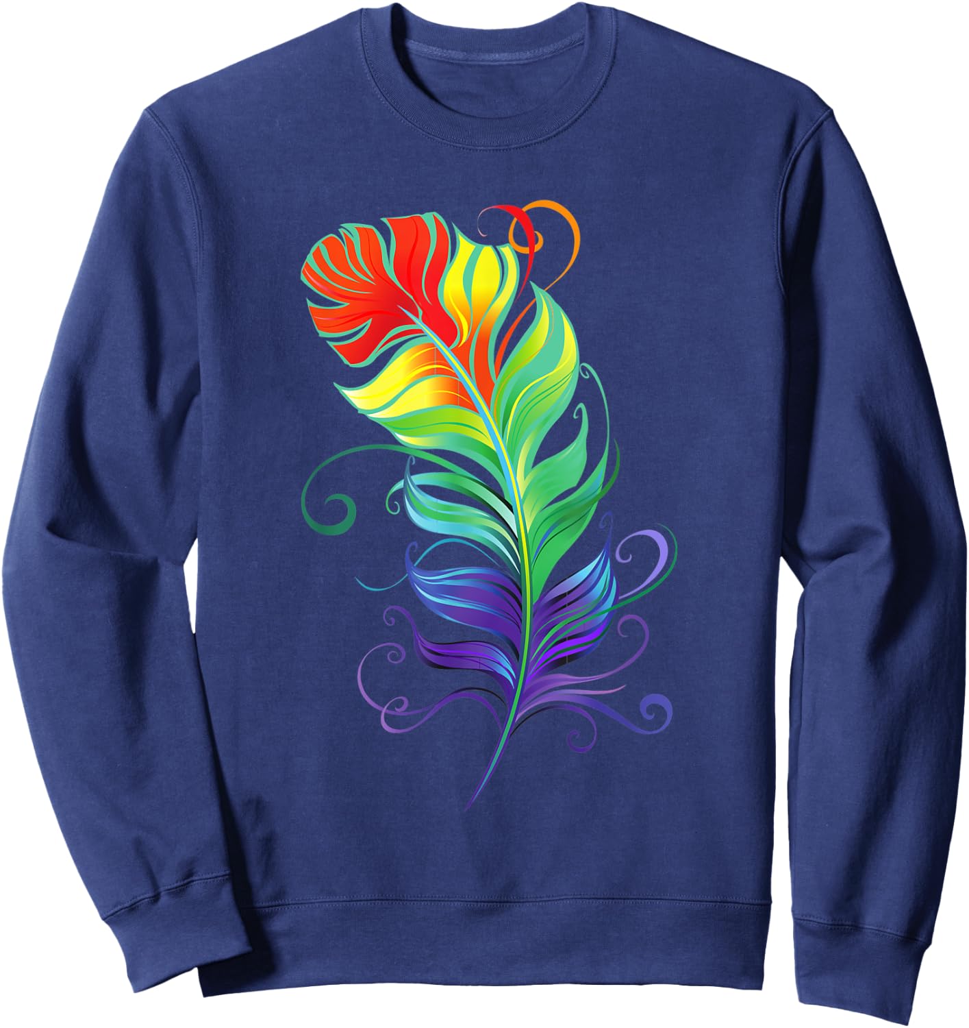 Rainbow To Celebrate autism, Funny Feather For Autism Sweatshirt - Sweatshirt | Navy
