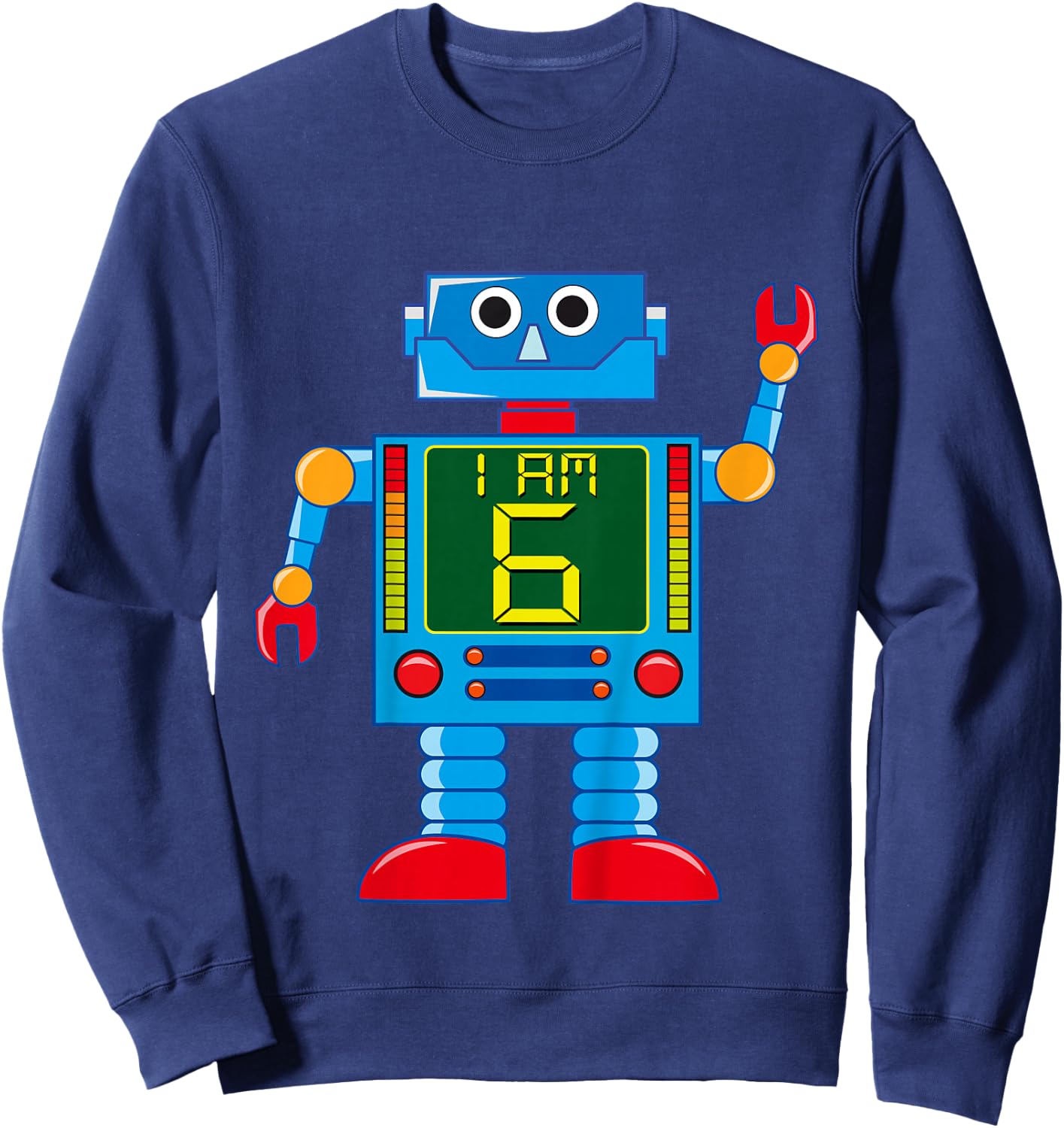 Attention. I am 6 years 6th birthday robot mechanics Sweatshirt - Sweatshirt | Navy
