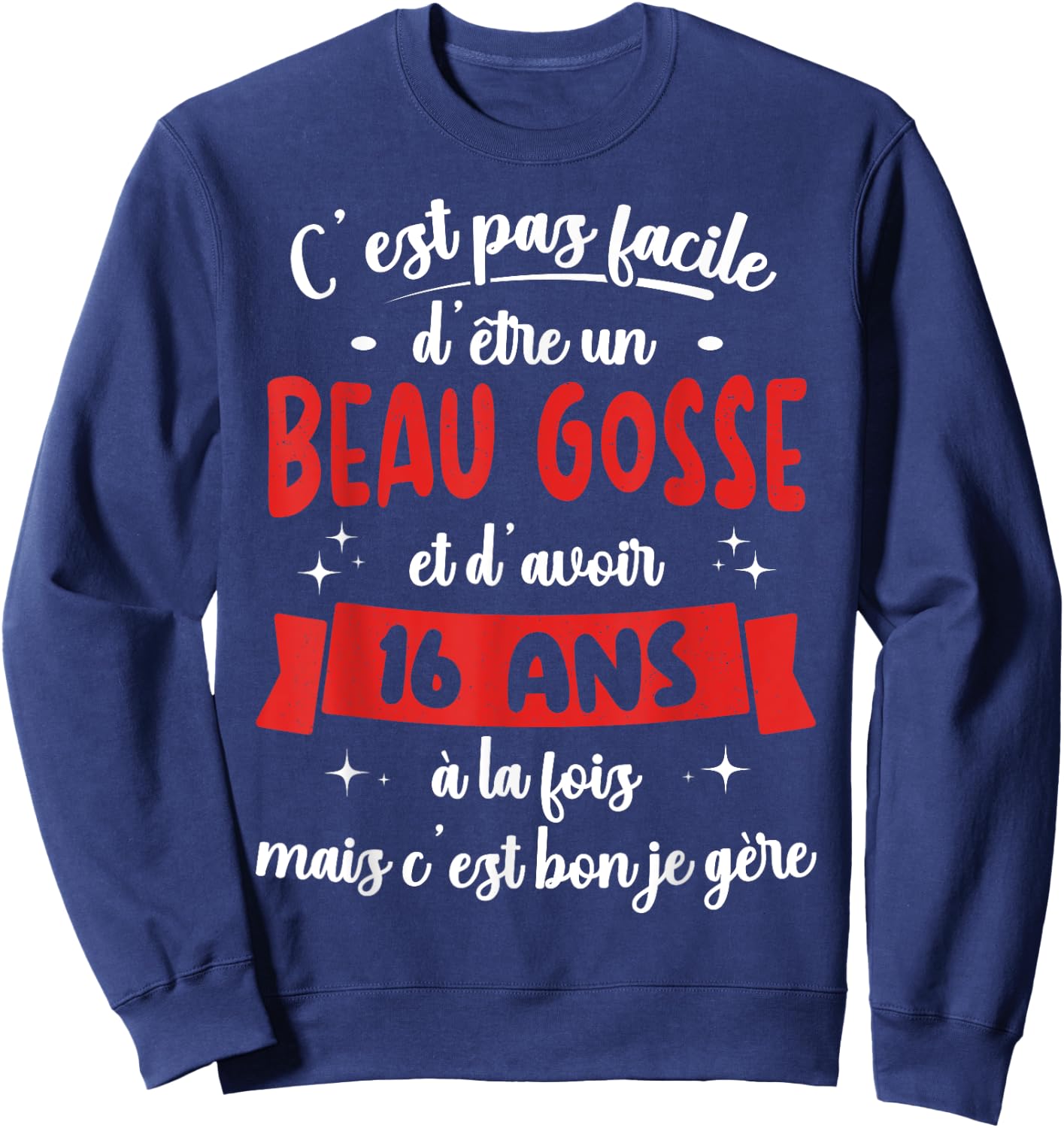 16 Years Birthday Gift Boy Beautiful Kid Gift , Black Sweatshirt - Sweatshirt | Navy