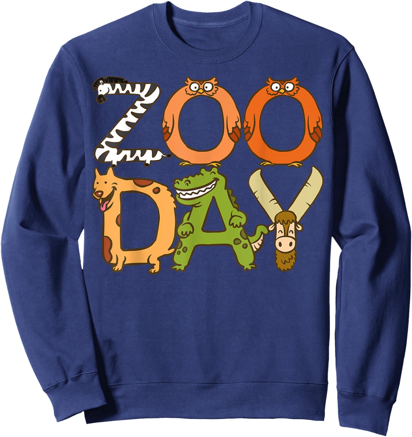 Zoo Day Family, First Zoo Field Trip Safari Squad Matching Sweatshirt - Sweatshirt | Navy