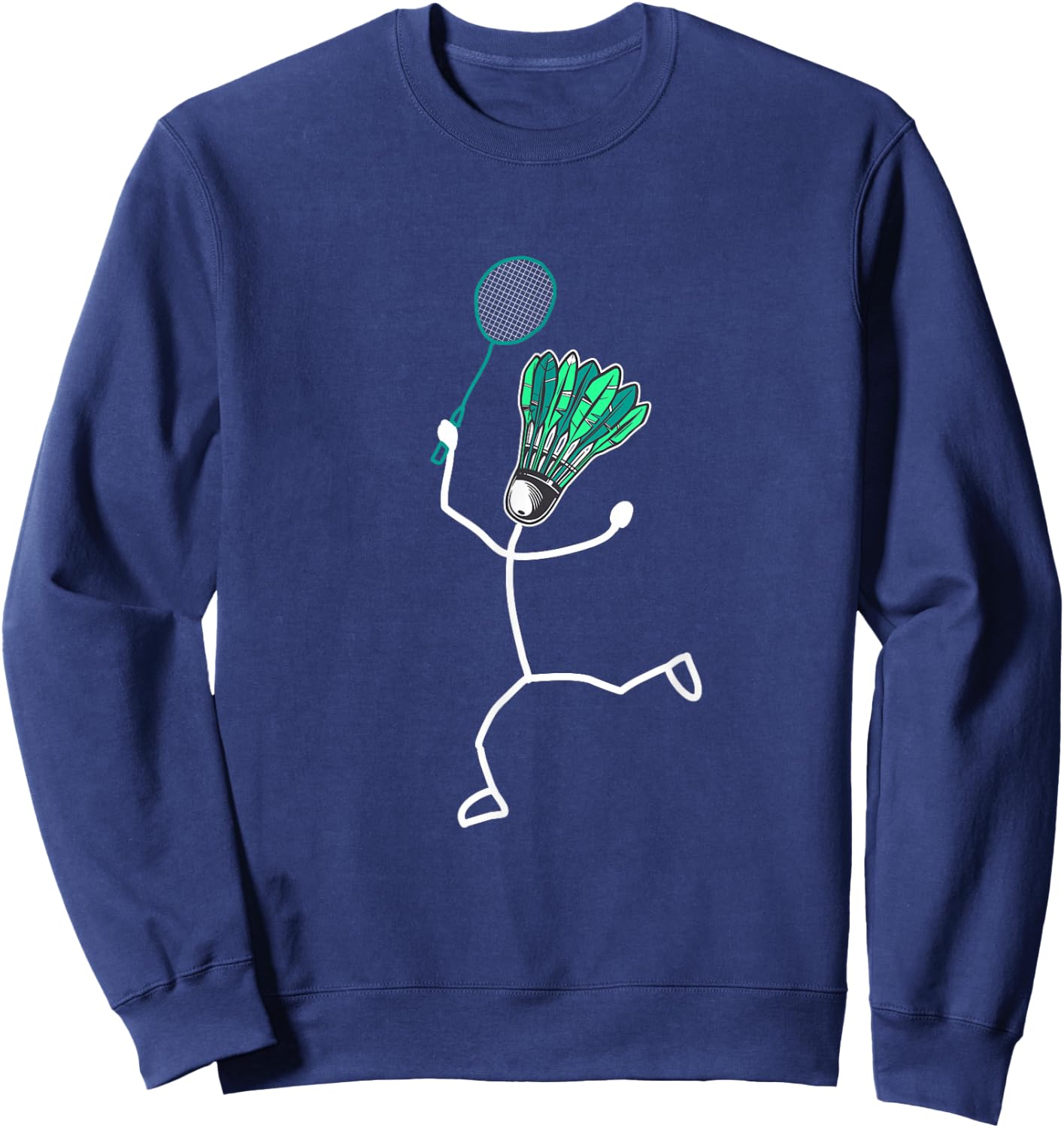Badminton Stylish Cool Stick Figure , black Sweatshirt - Sweatshirt | Navy