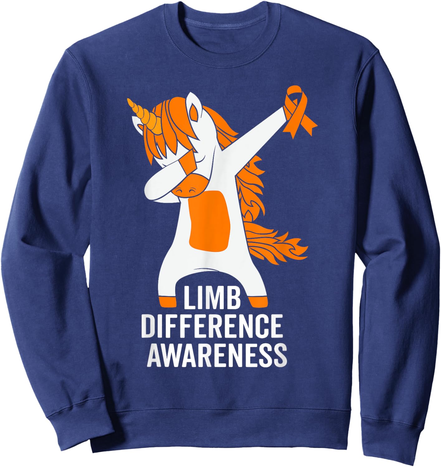 Limb Difference Awareness Month Unicorn Amputee Awareness Sweatshirt - Sweatshirt | Navy