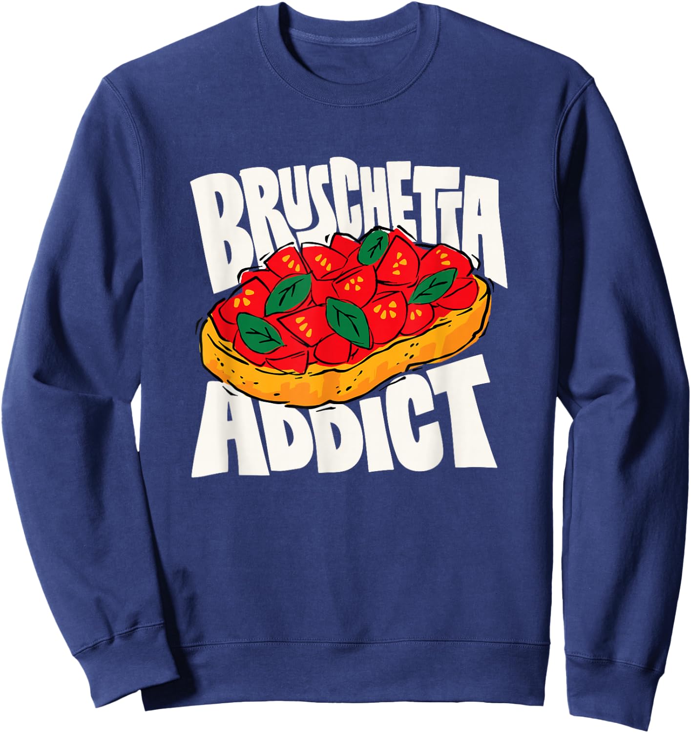 Bruschetta Lover Retro Graphic Sweatshirt - Sweatshirt | Navy