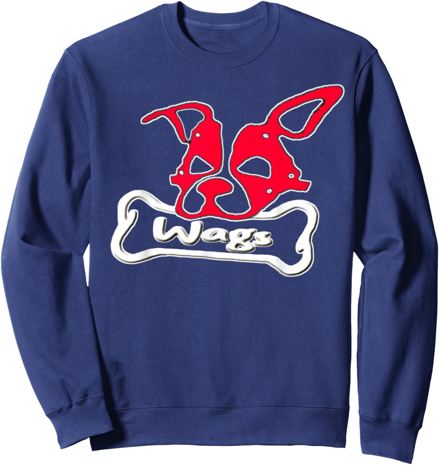 Red Human Pup Play Mask, Wags BDSM Gear Puppy Fetish Hood Sweatshirt - Sweatshirt | Navy