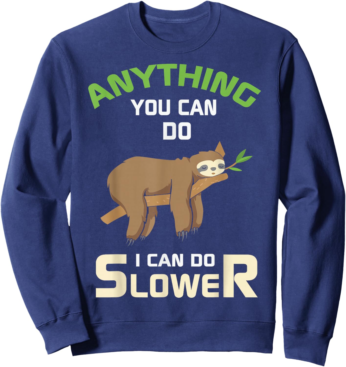 Lazy Sloth Funny Pajama Men Women Kids Nap Tired Sleep Sweatshirt - Sweatshirt | Navy