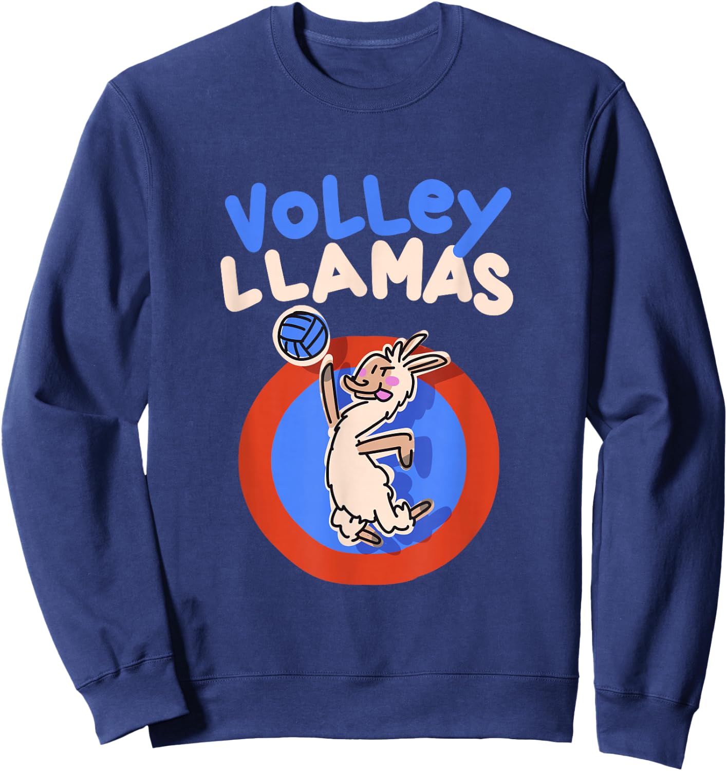 Volley Llamas I Funny Volleyball Lama Alpaca Sweatshirt - Sweatshirt | Navy