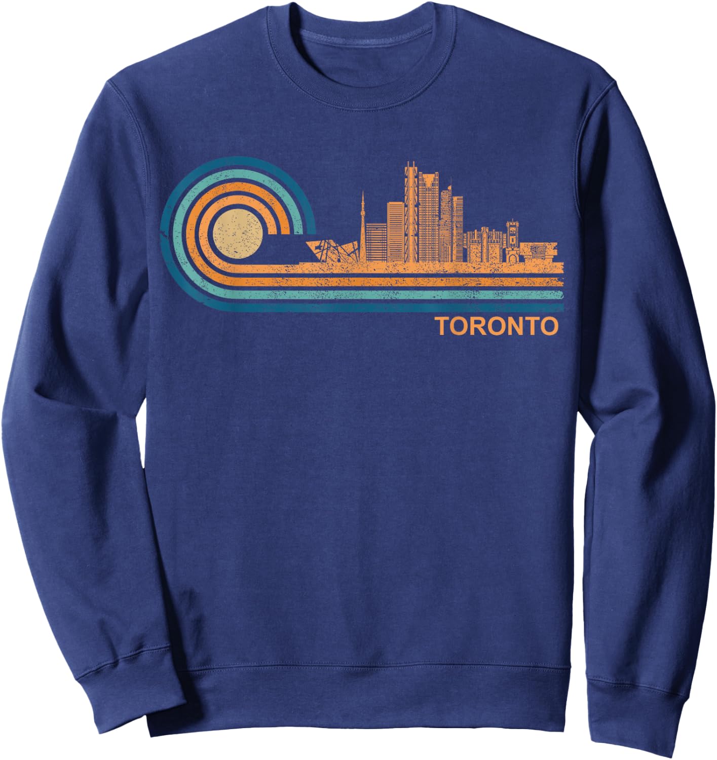 Toronto Skyline Retro Toronto Fan Canada Skyline Toronto Sweatshirt - Sweatshirt | Navy