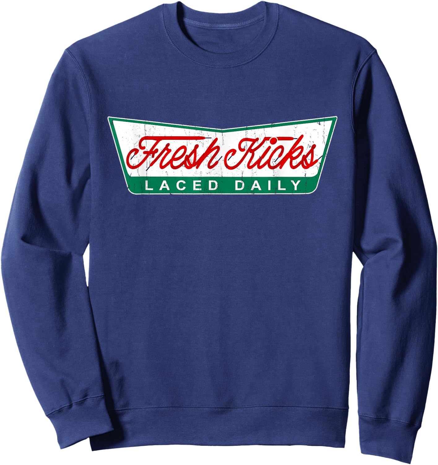 Sneaker Sauce Apparel Fresh Kicks Laced Daily -Adults Black Short Sleeve S Sweatshirt - Sweatshirt | Navy