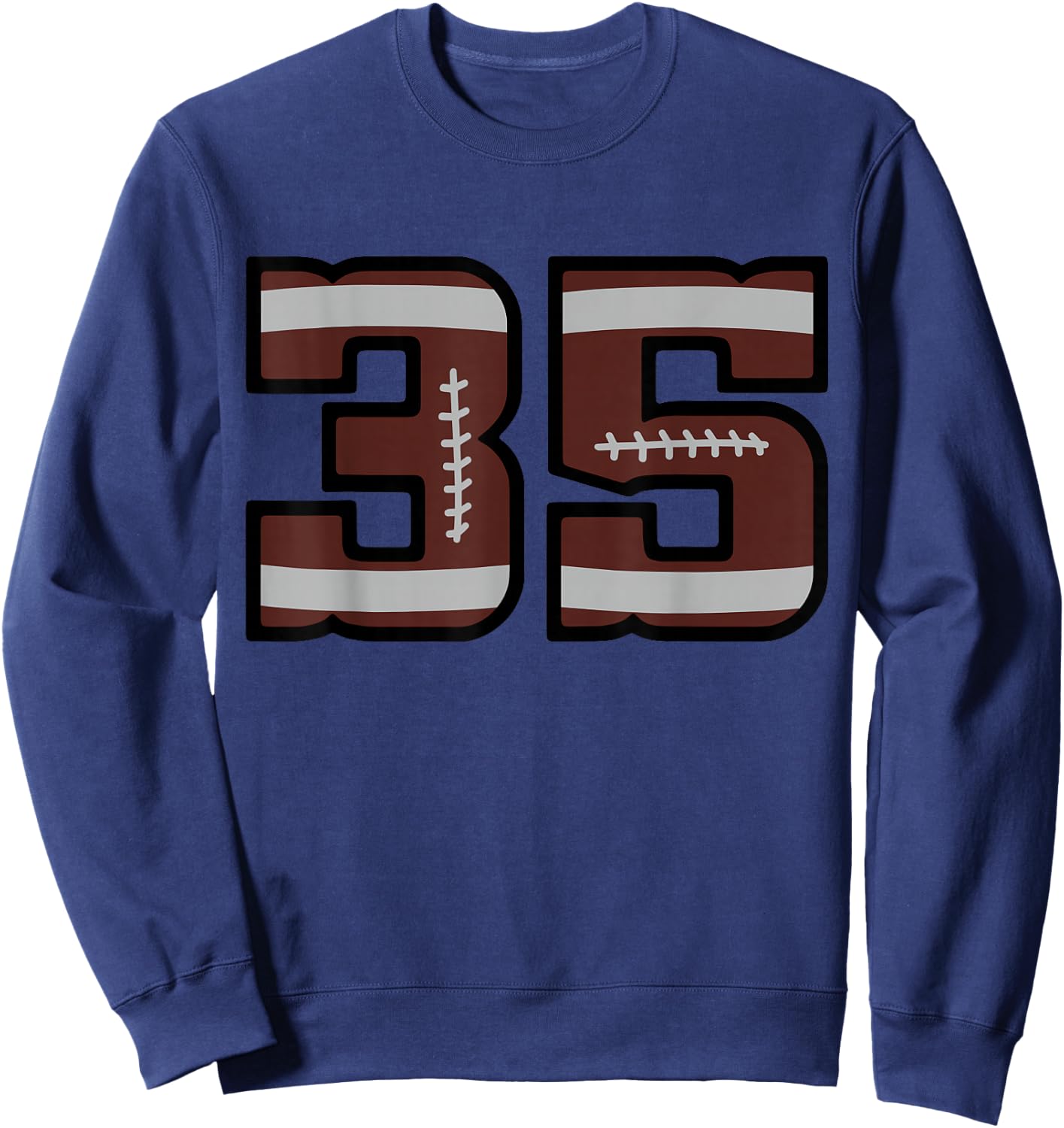 Football Number #35 Sweatshirt - Sweatshirt | Navy