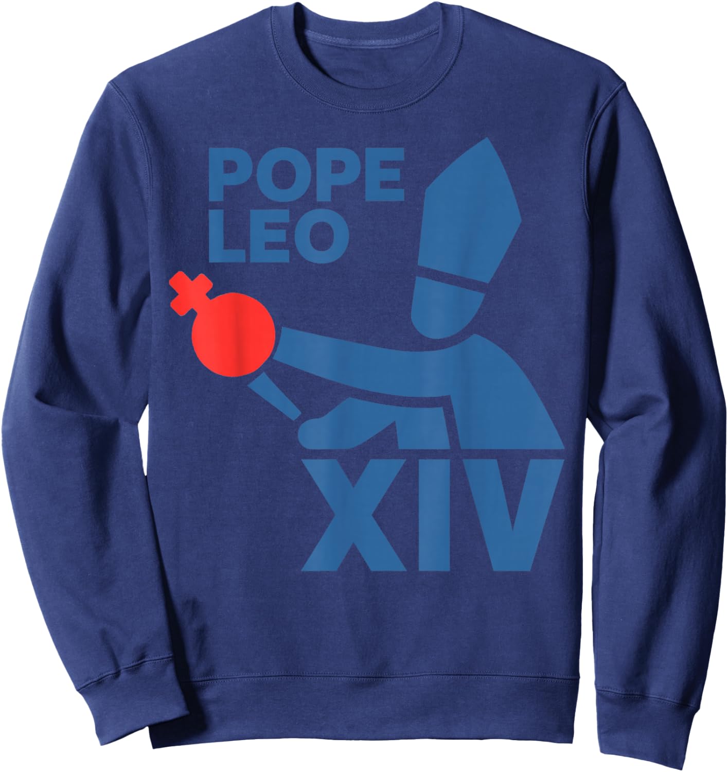 Da Pope Leo XIV Baseball Pope Leo XIV Pope Chicago Sweatshirt - Sweatshirt | Navy