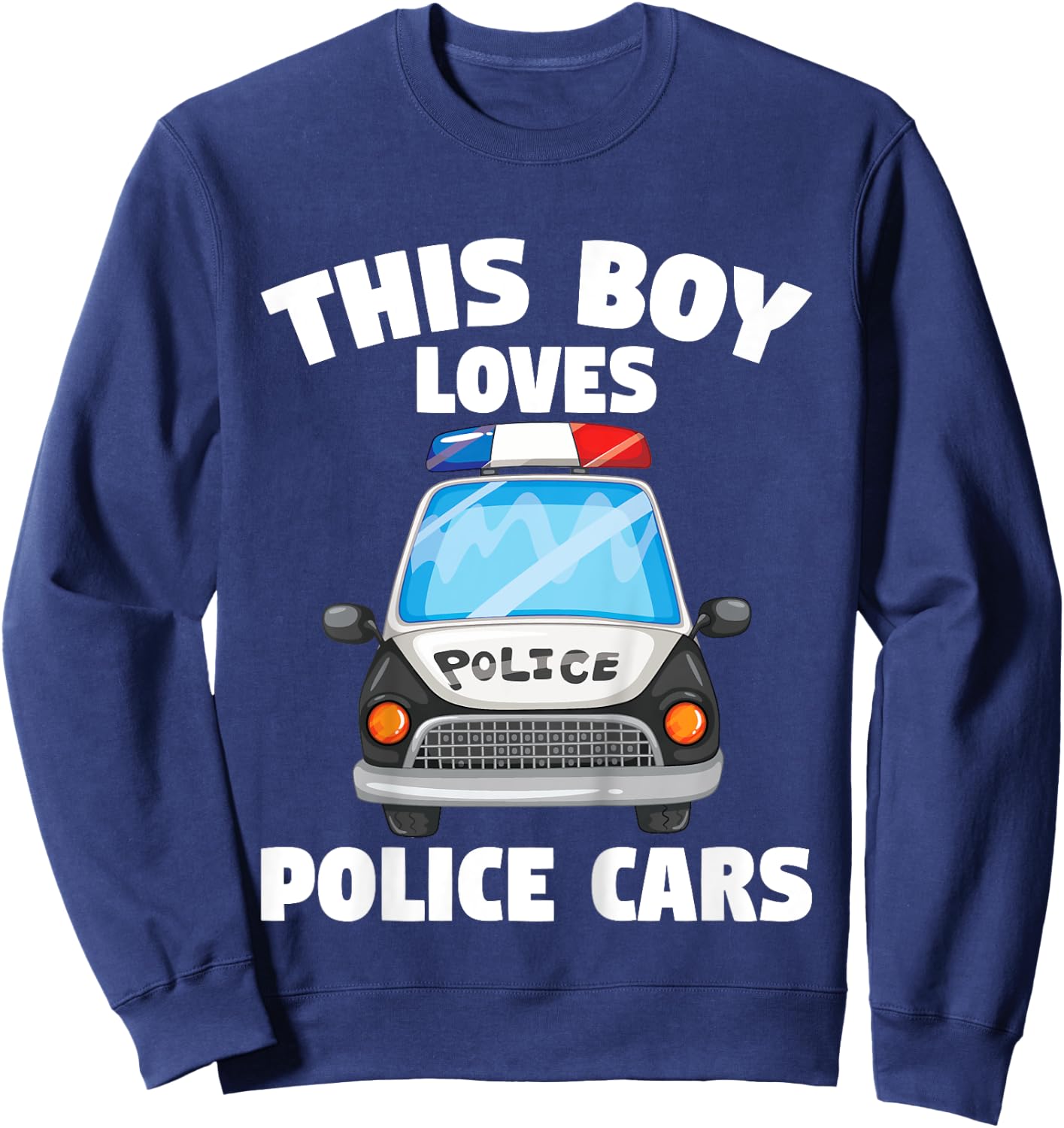 Kids Police Officer This Boy Loves Police Cars Toddler Sweatshirt - Sweatshirt | Navy