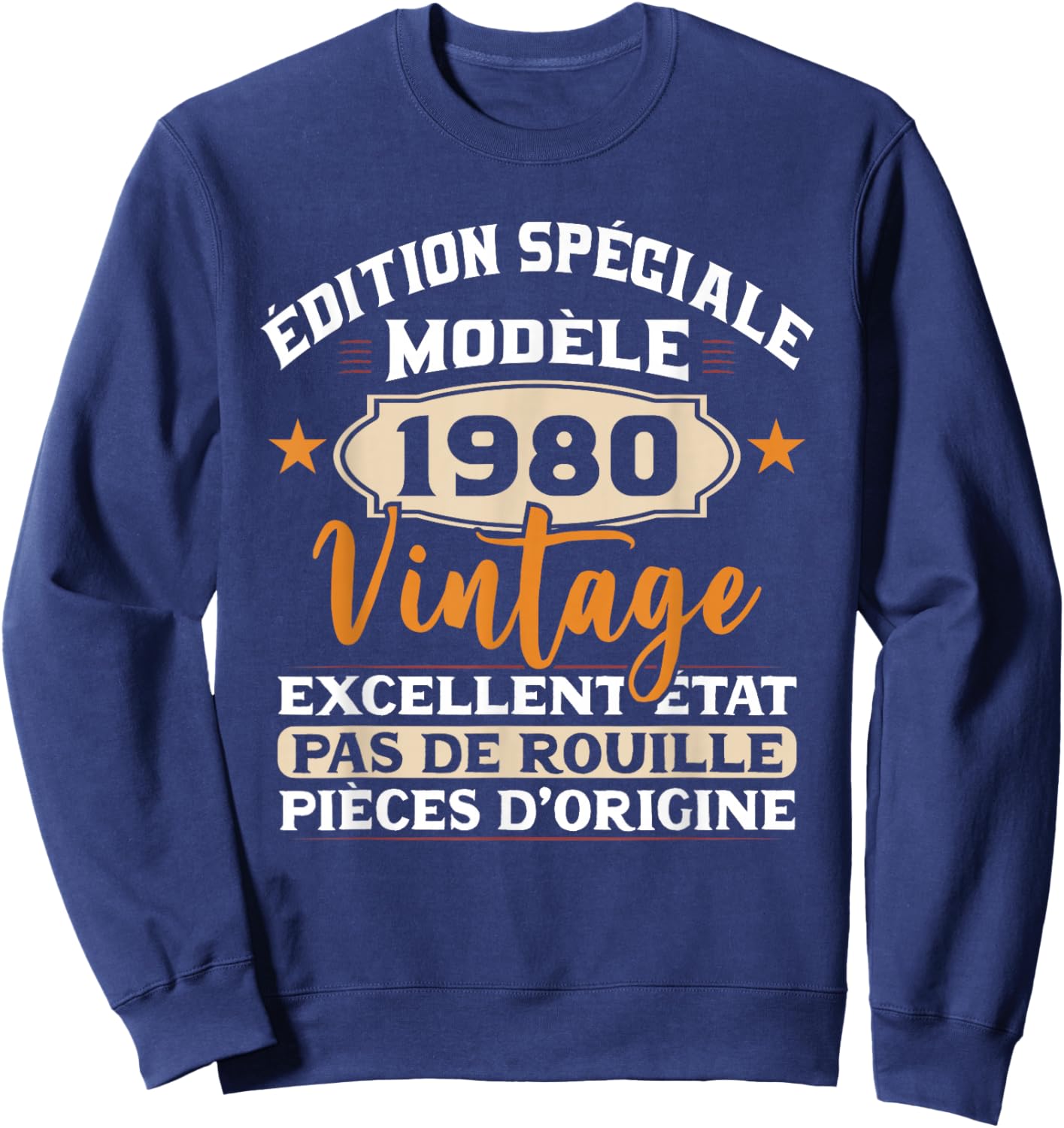 Original Gift Vintage 1980 Birthday Party 44 Years Man , Black, S Sweatshirt - Sweatshirt | Navy
