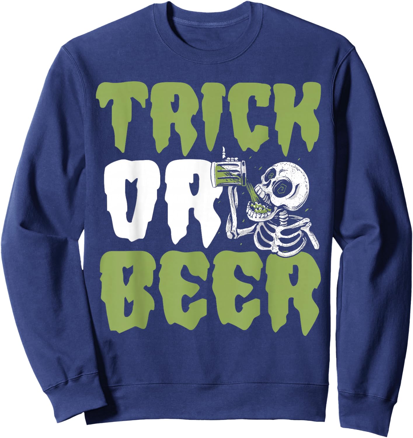Trick or Beer Halloween Sweatshirt - Sweatshirt | Navy