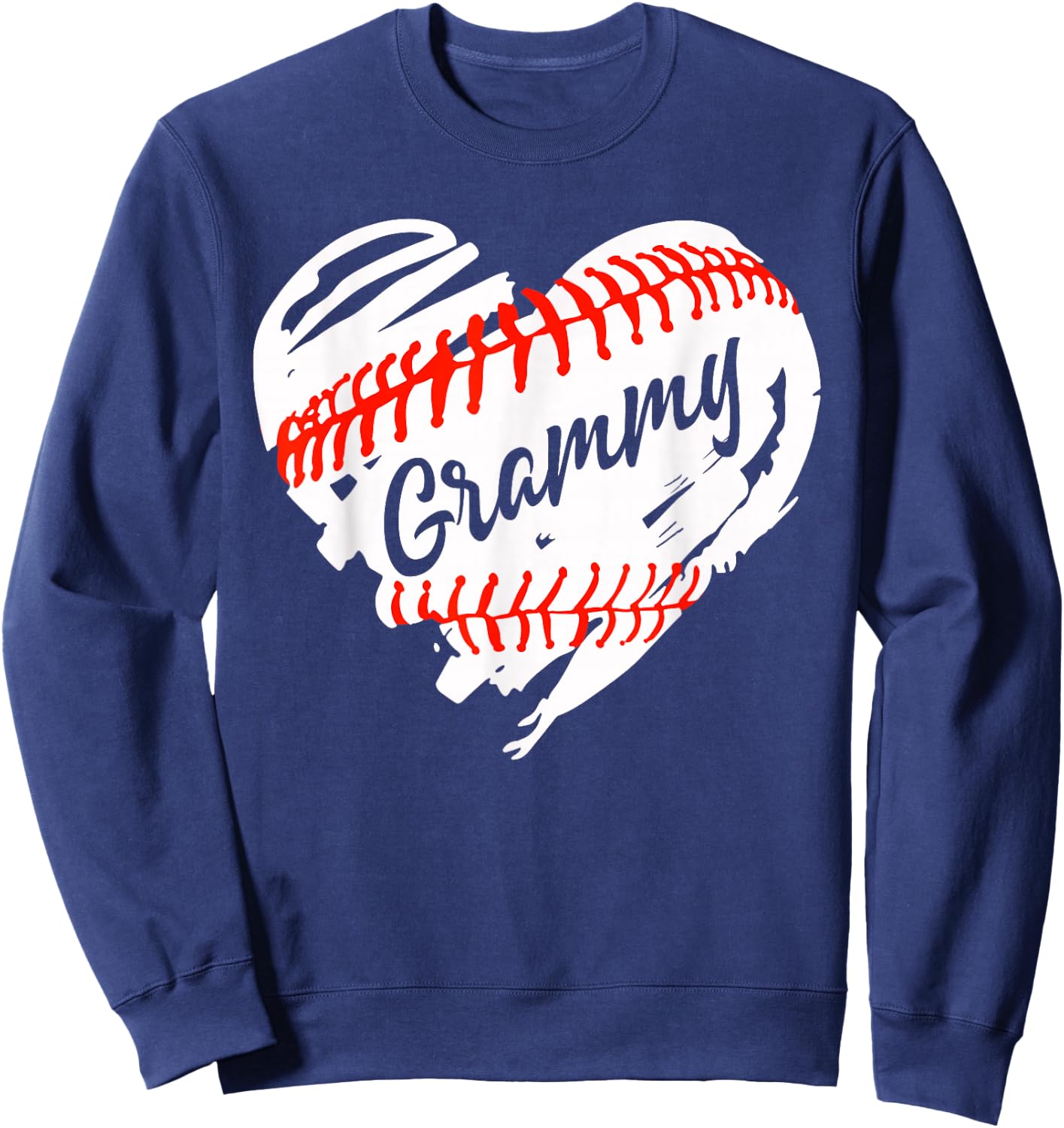 Baseball Heart Baseball Grammy Women Softball Mom Short Sweatshirt - Sweatshirt | Navy