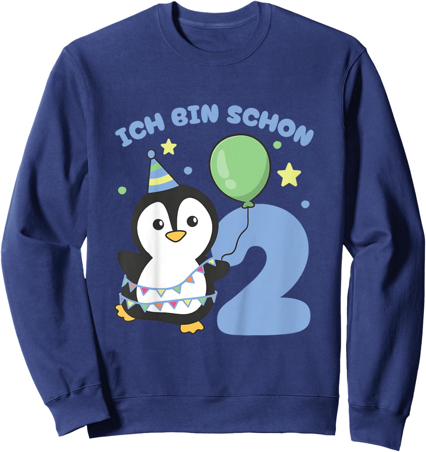 Pinguin Ich bin schon 2 Pinguine Geburtstags Kinder Sweatshirt - Sweatshirt | Navy