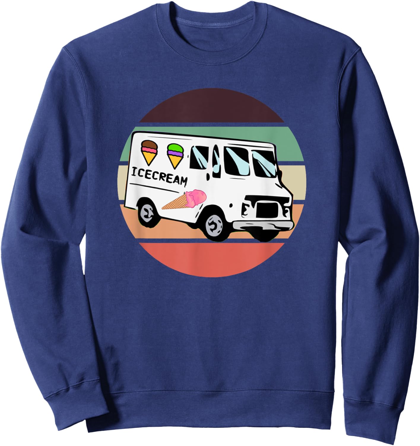Ice Cream Truck Pastel Sunset Food Truck Ice Cream Men Women Kids Sweatshirt - Sweatshirt | Navy