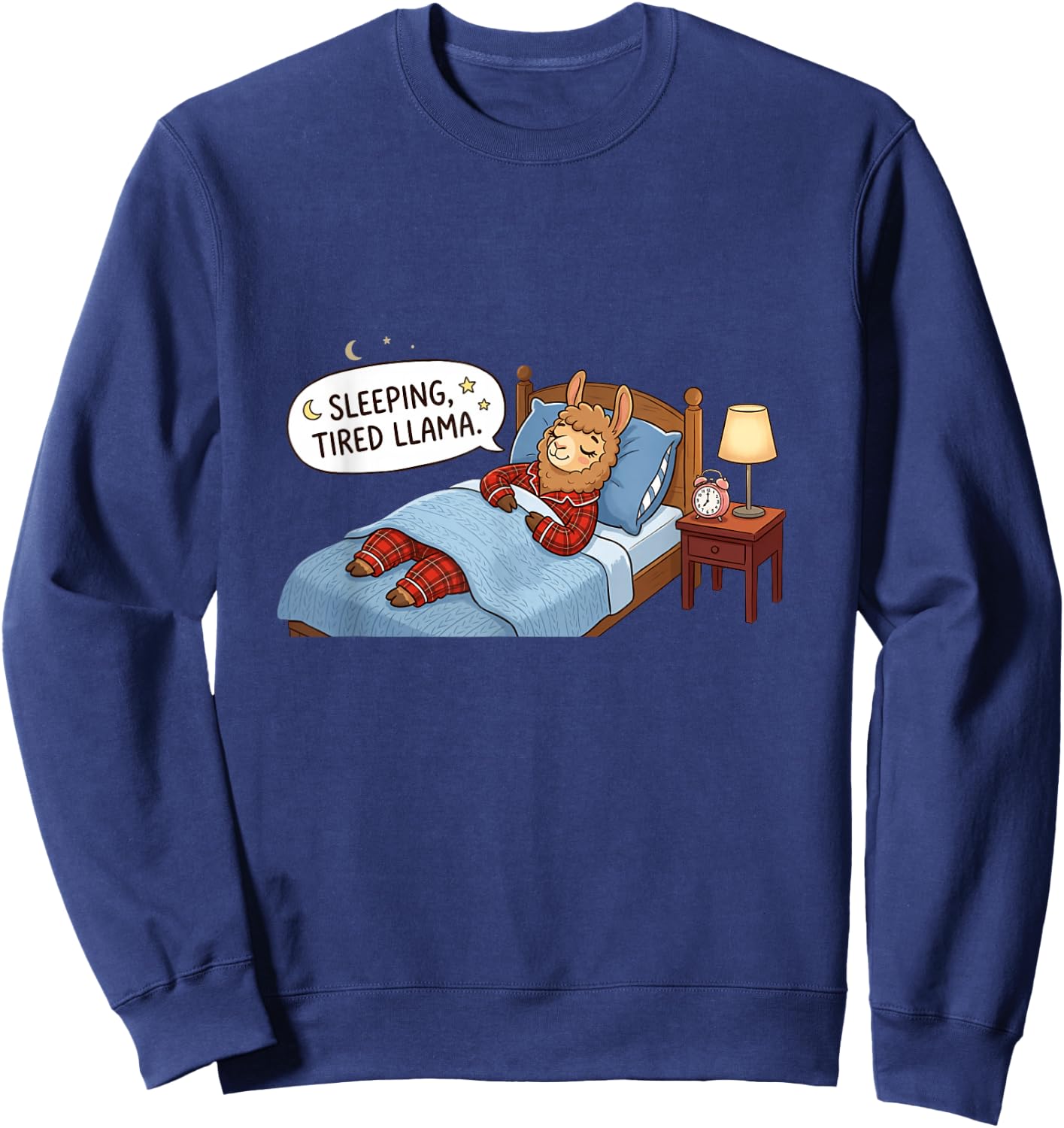 Sleeping Tired Llama Cute Pajamas Alpaca Funny Sleep Lover Sweatshirt - Sweatshirt | Navy
