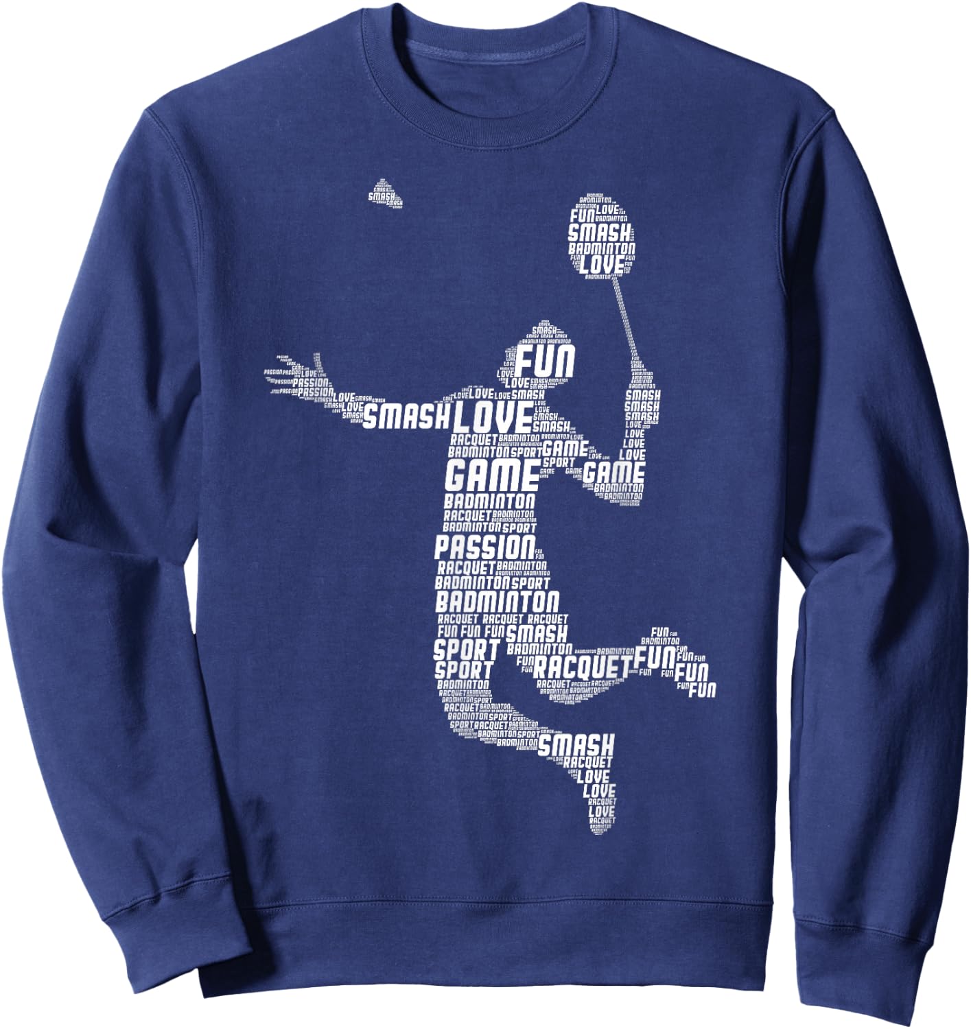 Badminton Player Flying Boys Young Men , Black Sweatshirt - Sweatshirt | Navy
