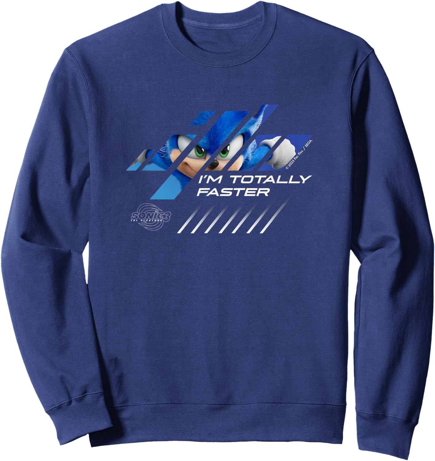 Sonic The Hedgehog 3 - Sonic I'm Totally Faster Sweatshirt - Sweatshirt | Navy