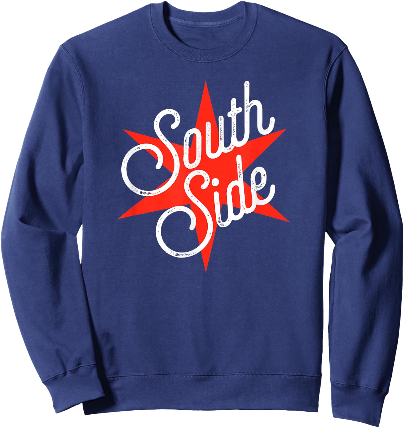 South Side Red Chicago Flag Star Unique Sweatshirt - Sweatshirt | Navy