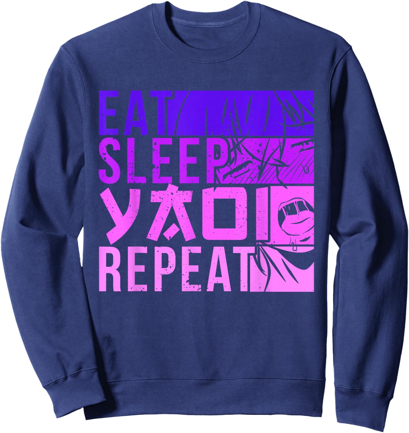 Eat Sleep Yaoi Repeat Fujoshi Anime Boy Gay Manga Sweatshirt - Sweatshirt | Navy