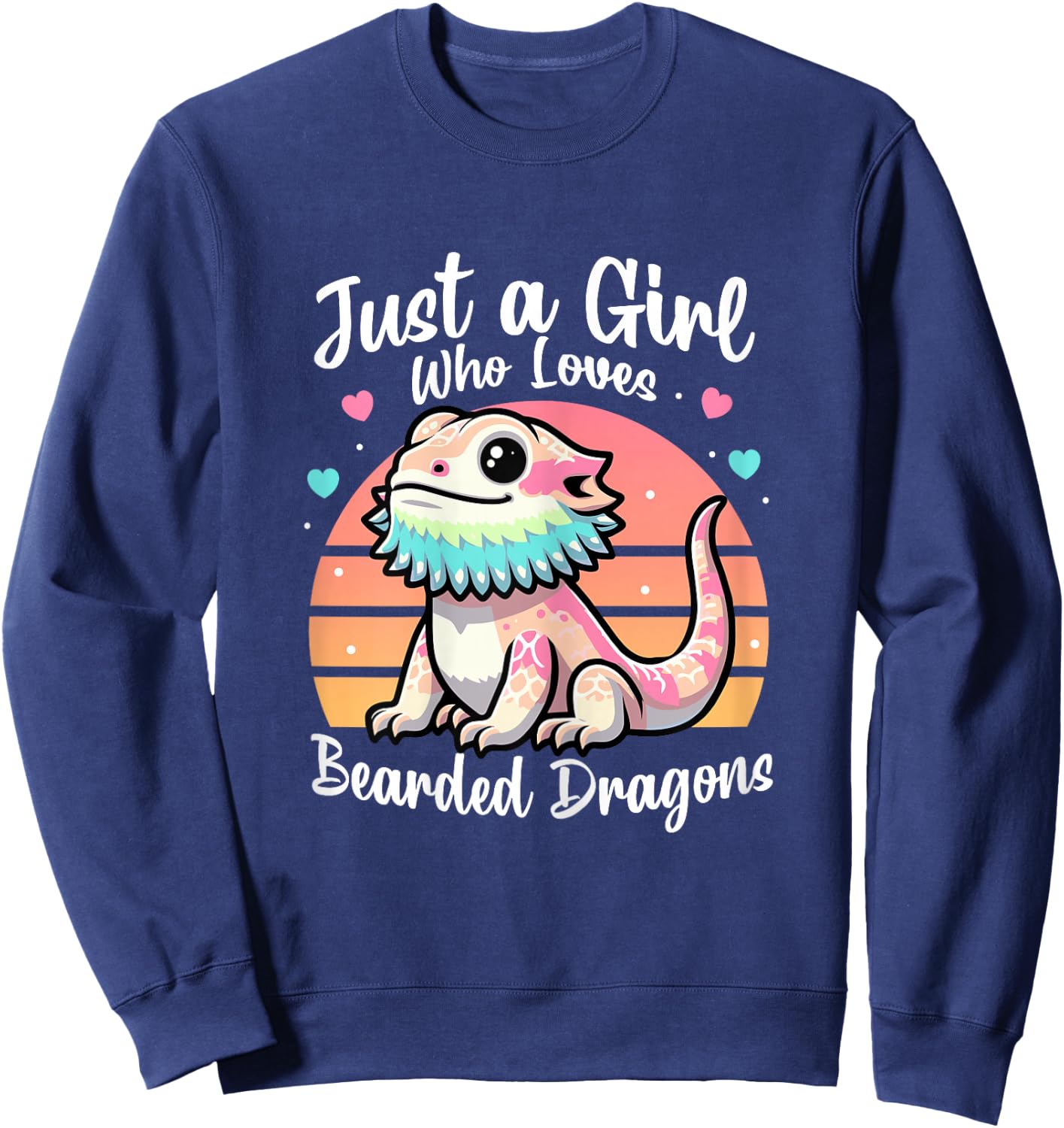 Just A Girl Who Loves Bearded Dragon Cute Reptile Lover Sweatshirt - Sweatshirt | Navy