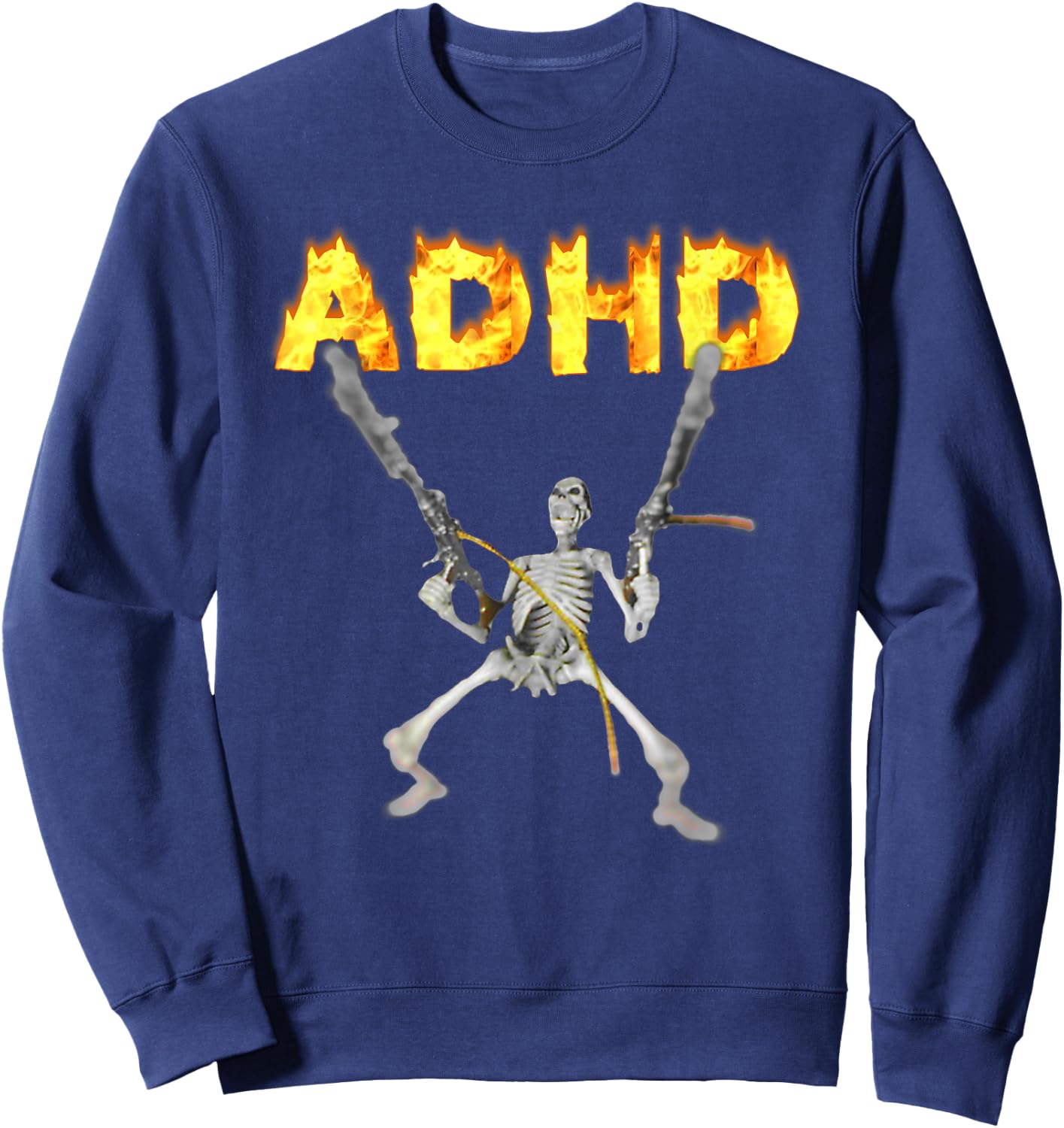 ADHD Skeleton Meme , black Sweatshirt - Sweatshirt | Navy