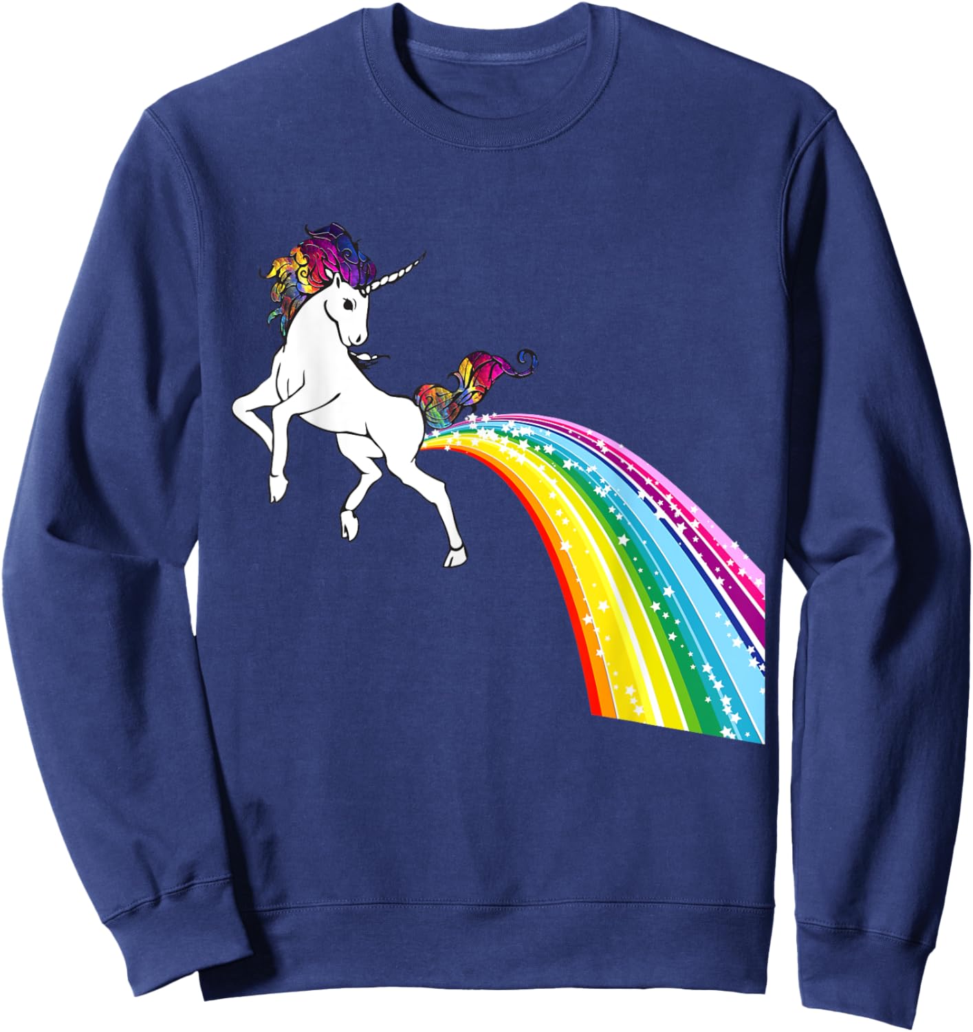 Unicorn Rainbow Poop Shirt - Bottom wiping unicorn Sweatshirt - Sweatshirt | Navy
