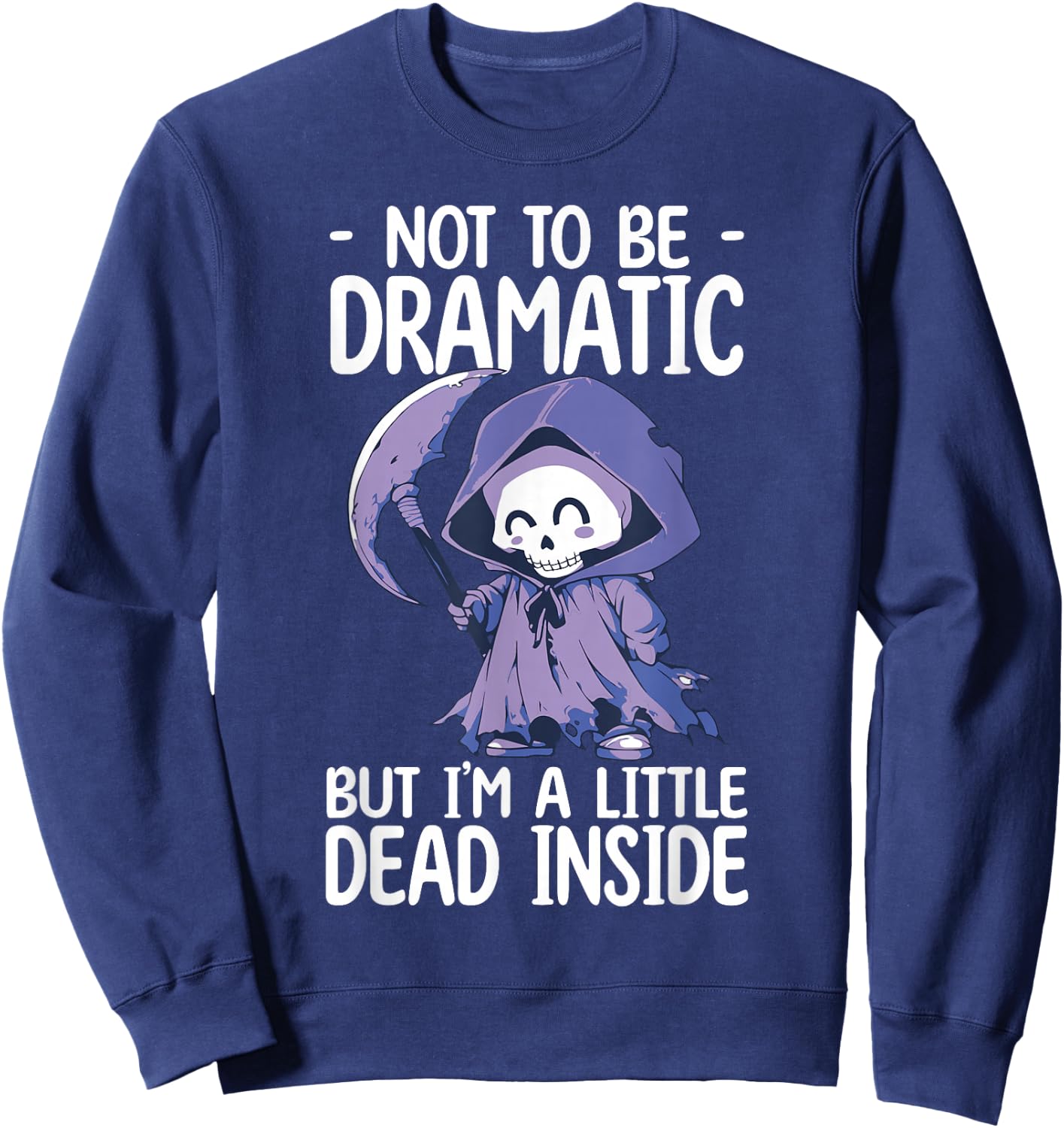Grim Reaper With Scythe Cute Grim Reaper Sweatshirt - Sweatshirt | Navy