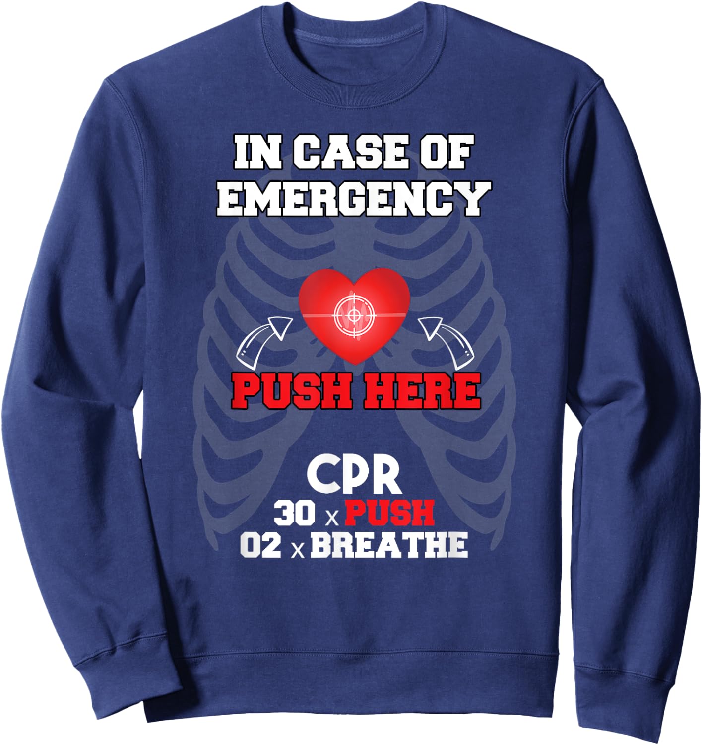 Funny Cpr Instructor First Aid for Nurses CPR Instructor Sweatshirt - Sweatshirt | Navy